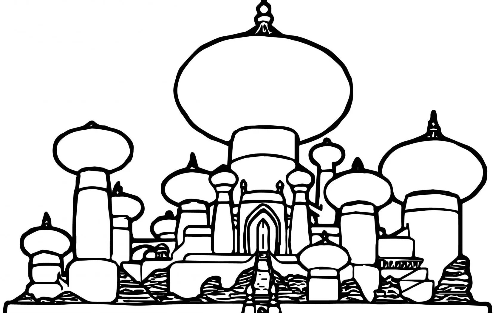Decorated arabian night coloring page