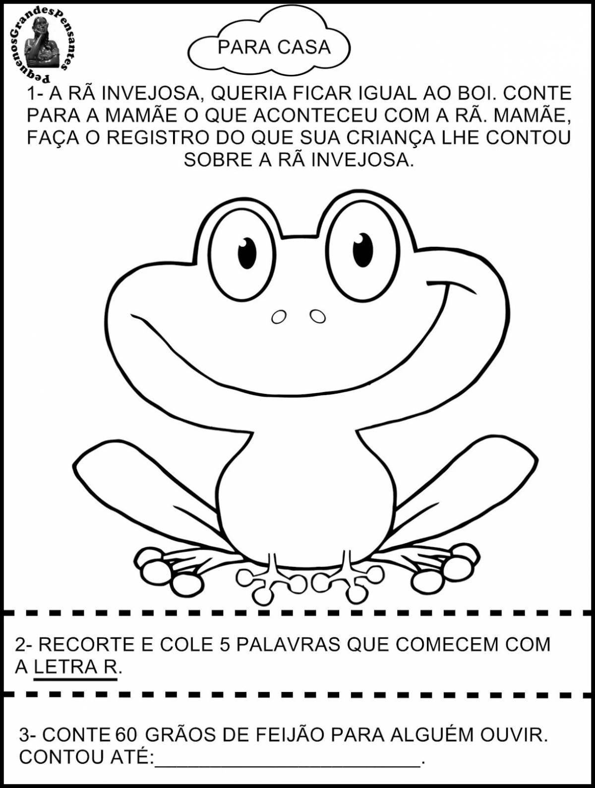 Coloring page beating frog