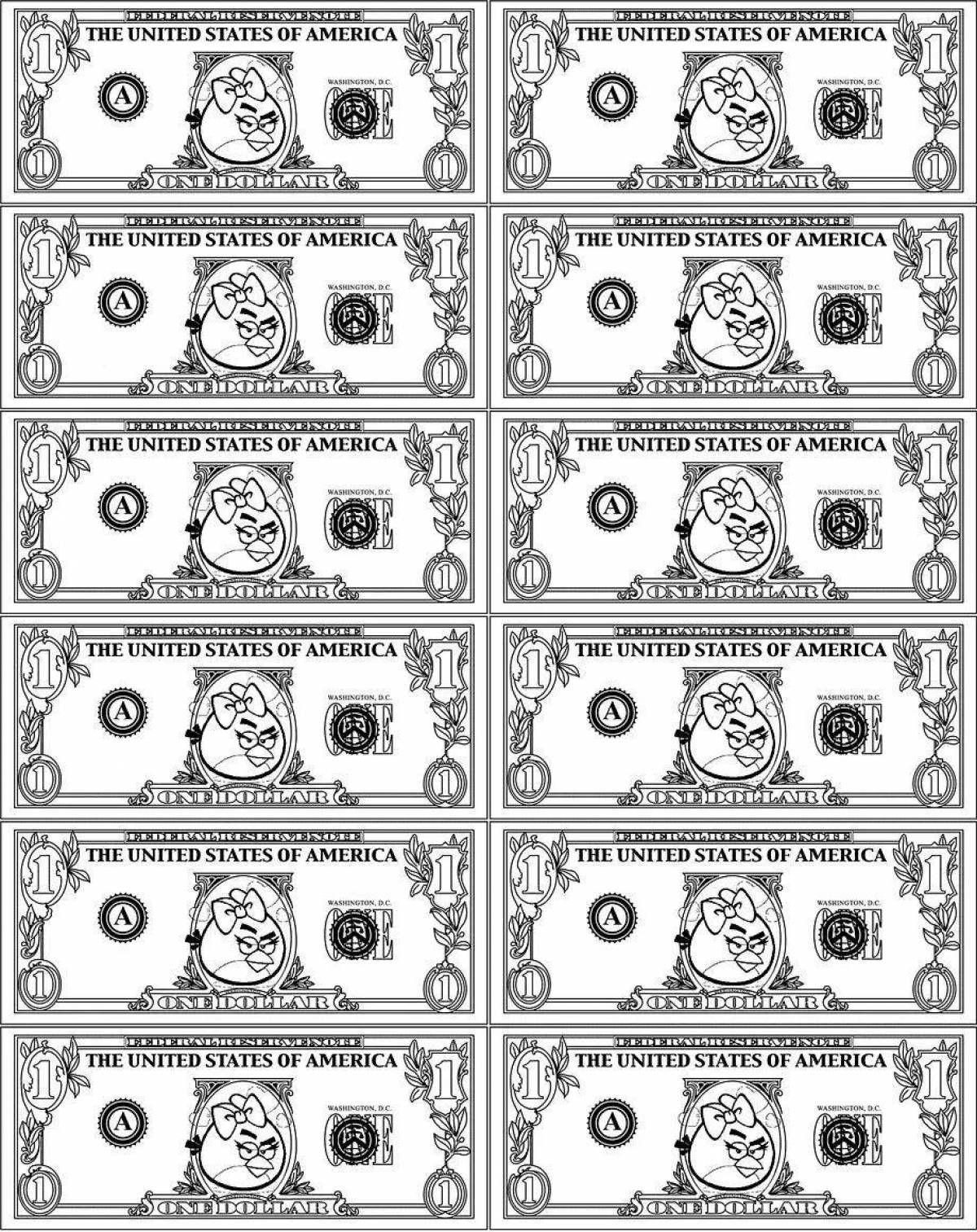 Amazing mini money coloring page