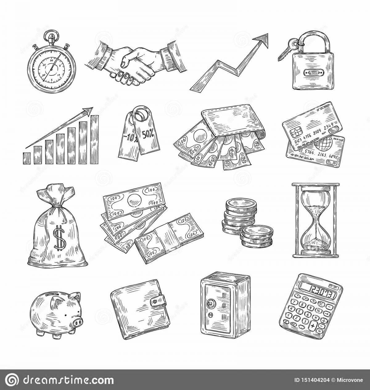 Cute mini money coloring book