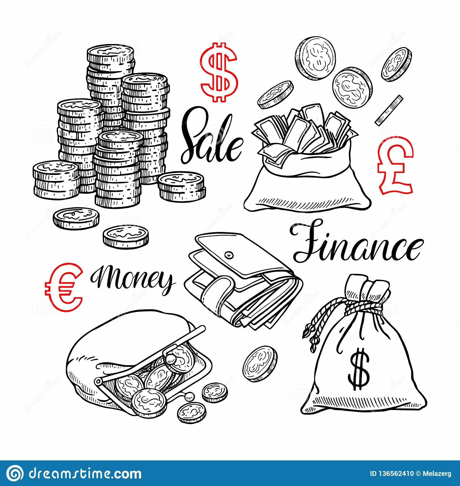 Glowing mini money coloring page