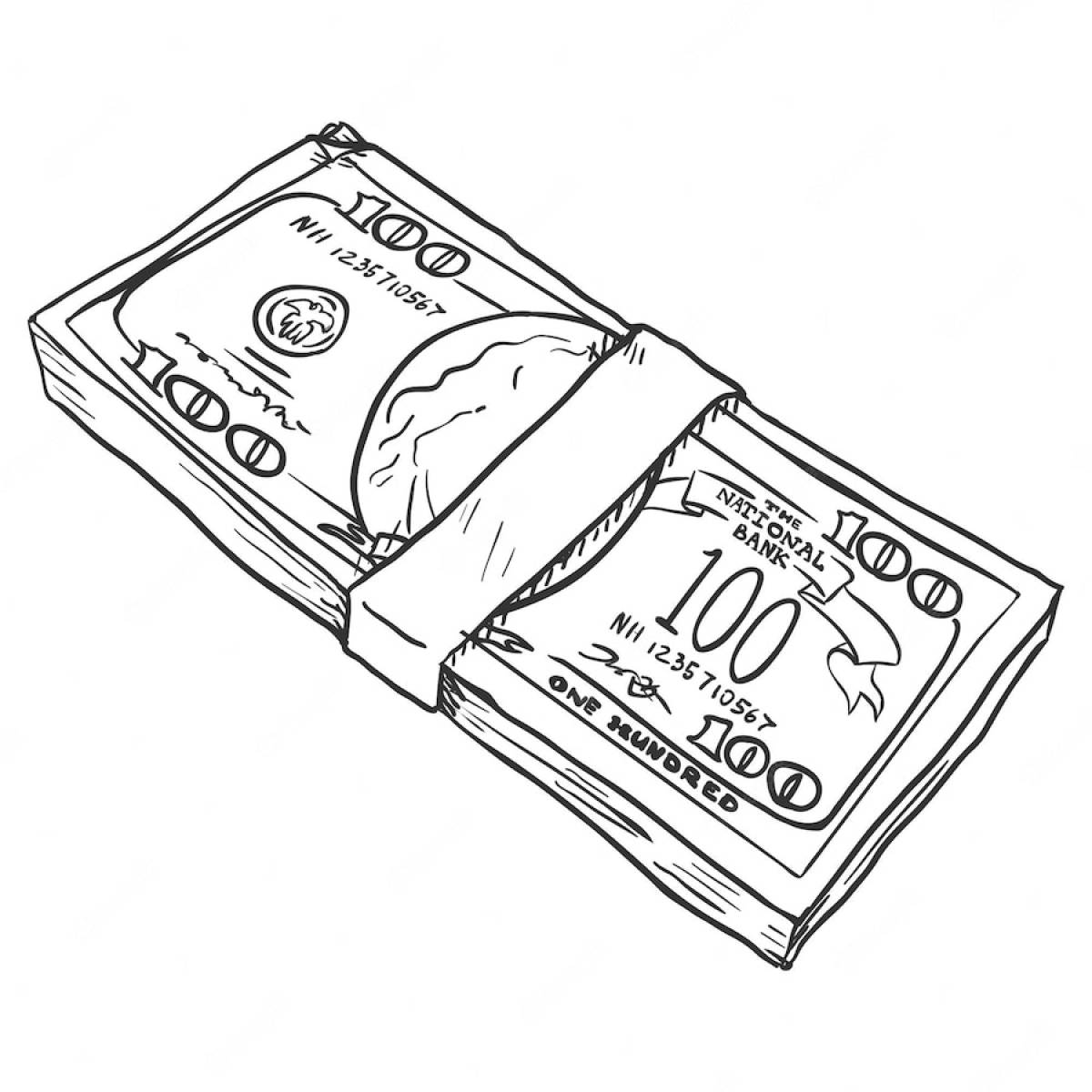 Coloring page glamor mini money