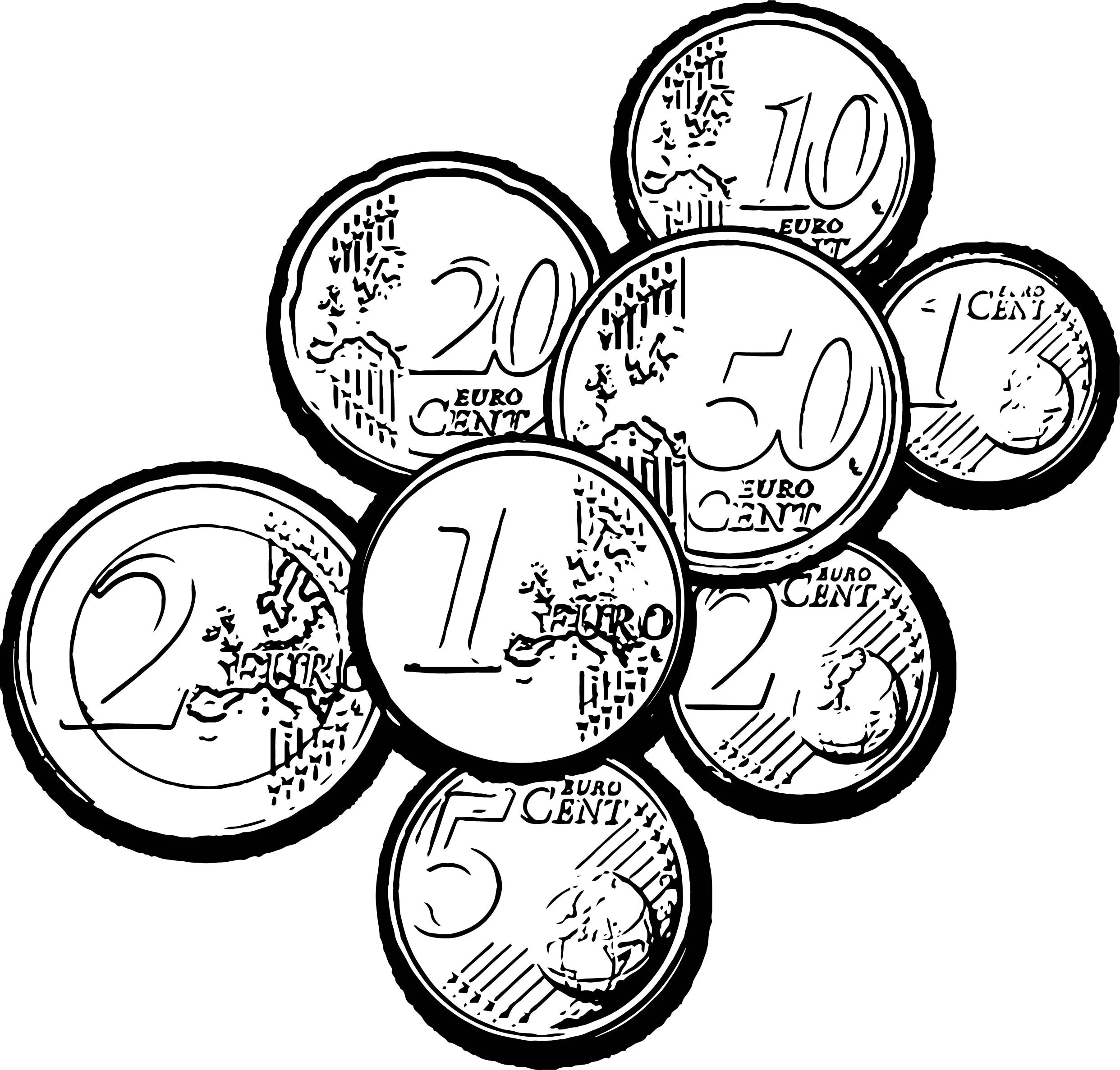 Cool mini money coloring page