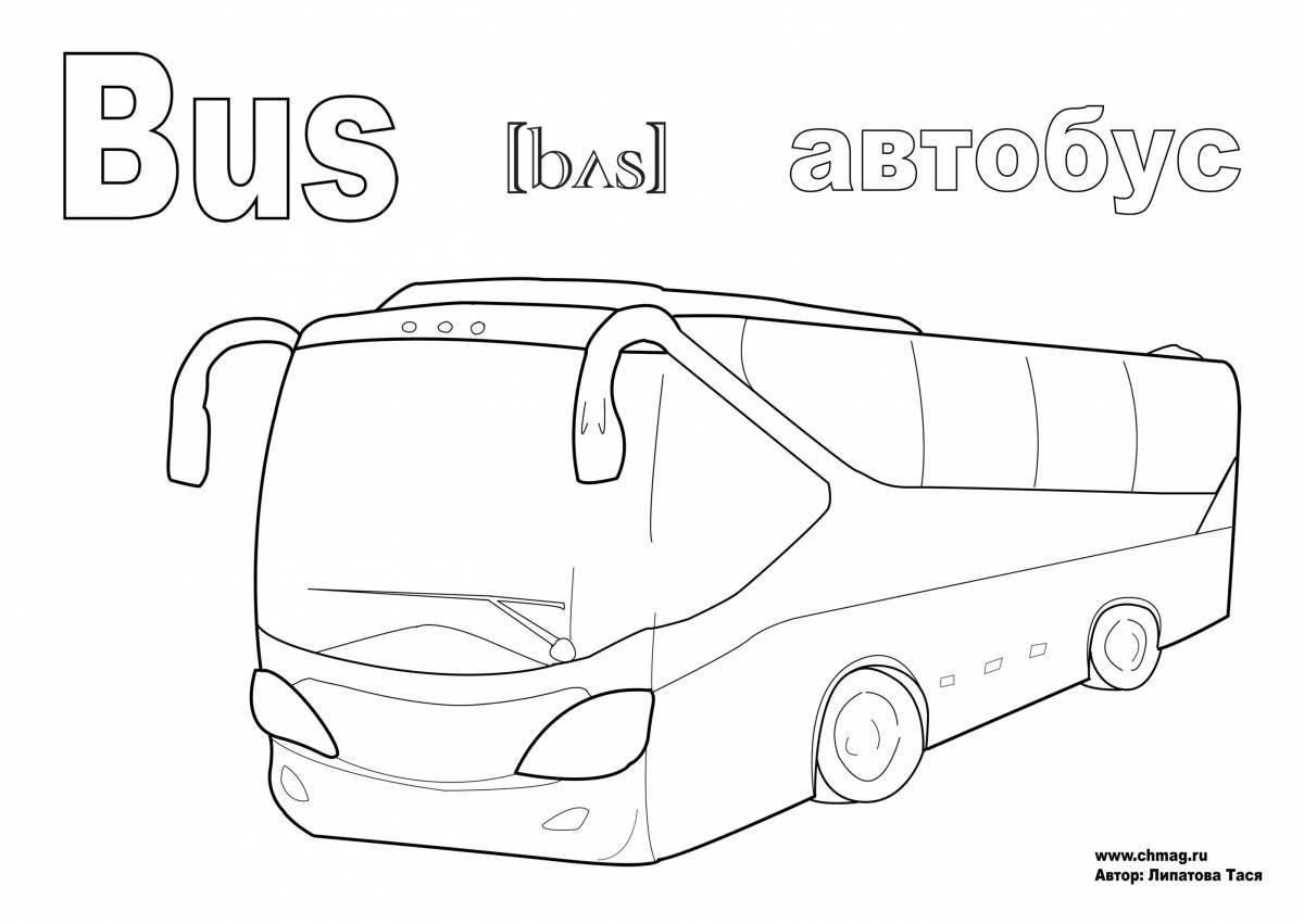 Coloring page bright english bus