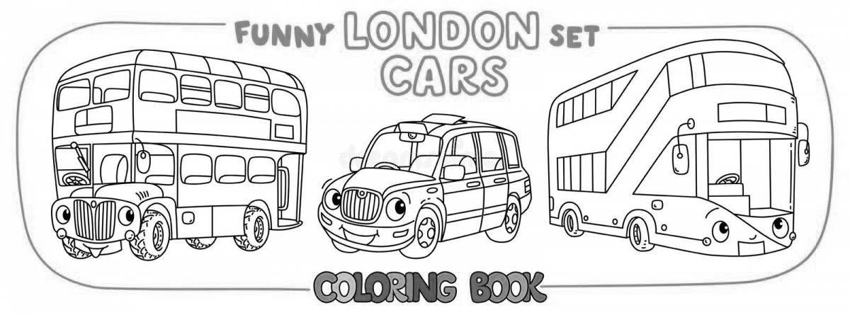 English bus coloring page fun