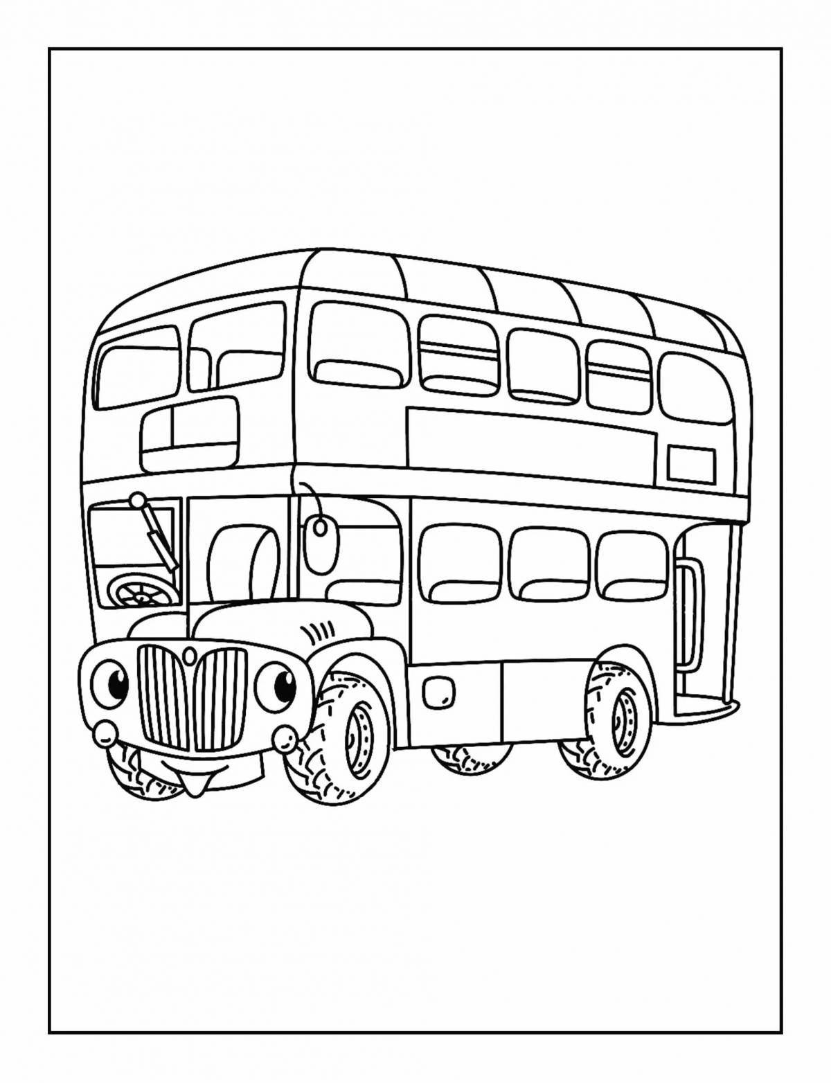 Увлекательная раскраска «английский автобус»