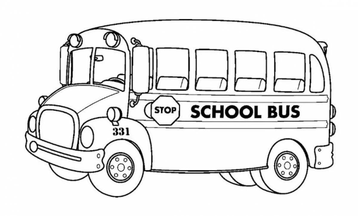 Colorful english bus coloring book