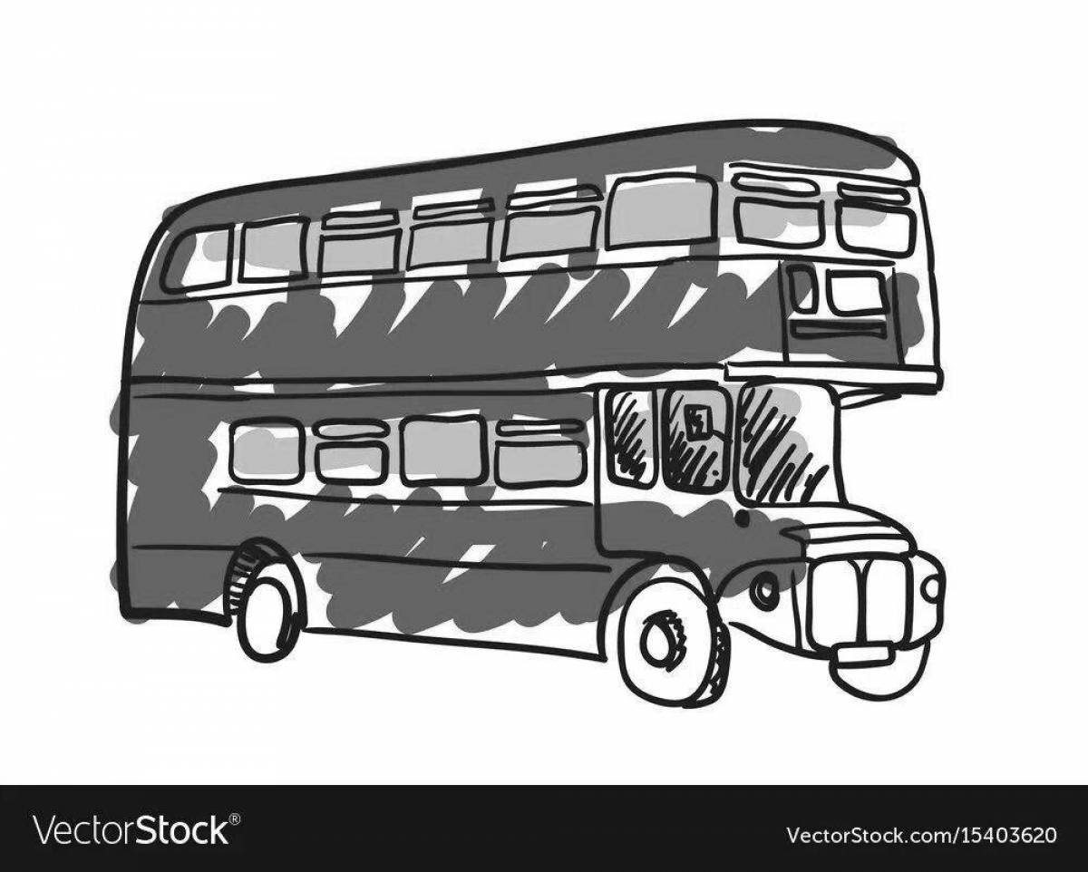 English bus coloring page with rich colors