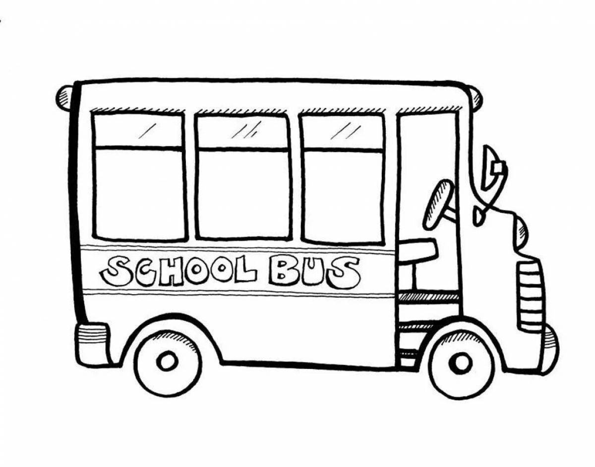 English bus coloring page in color