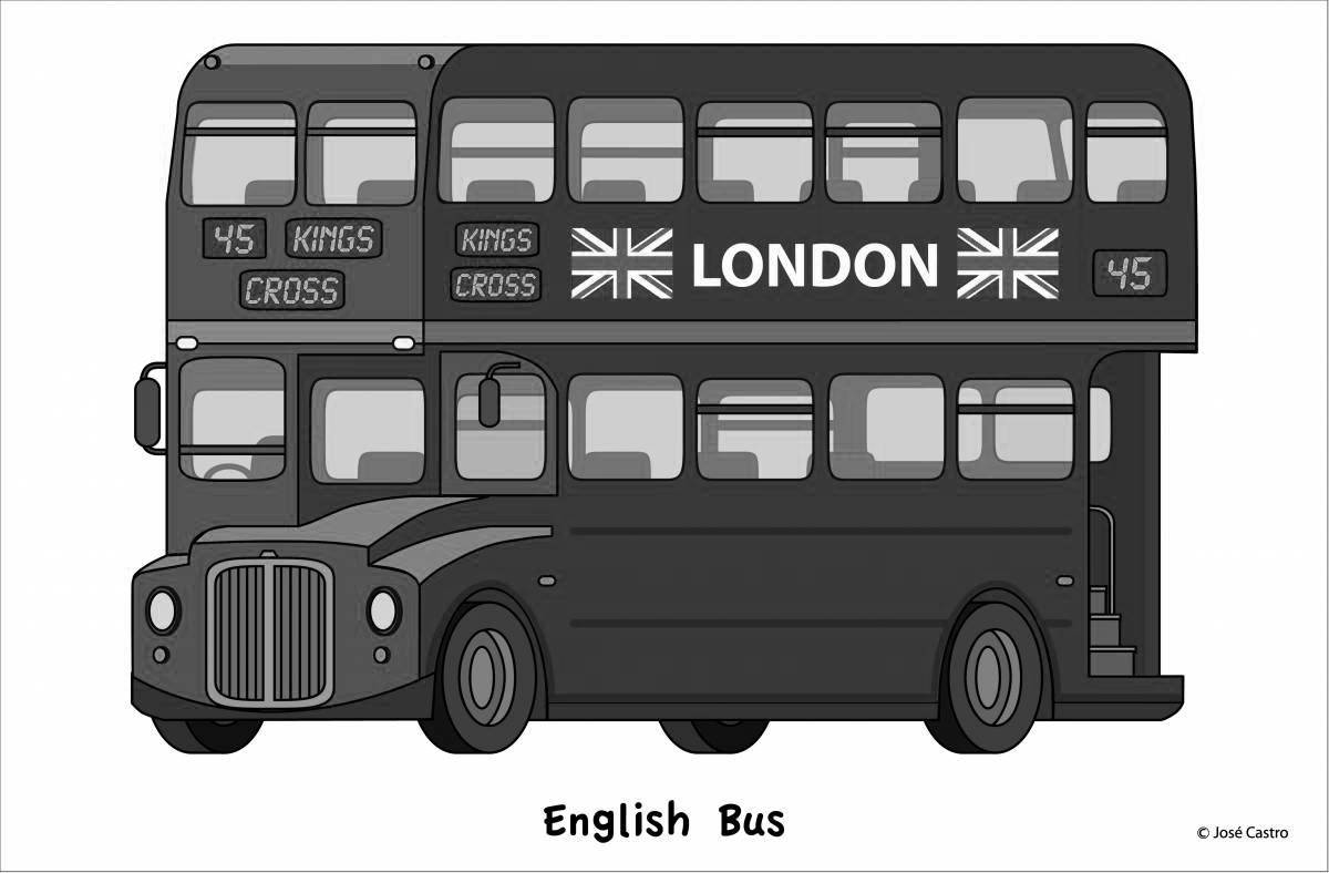 Color-frenzy english bus coloring page