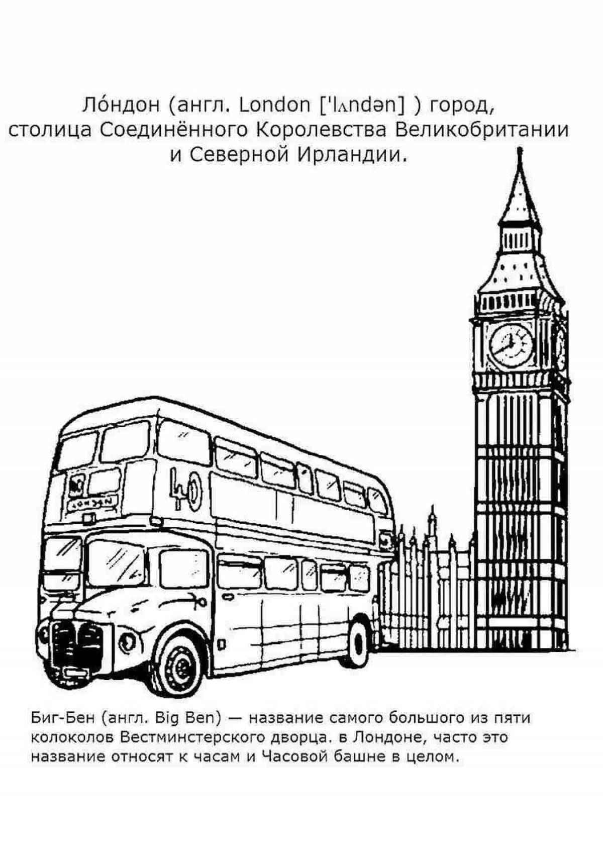 Color-lush english bus coloring page