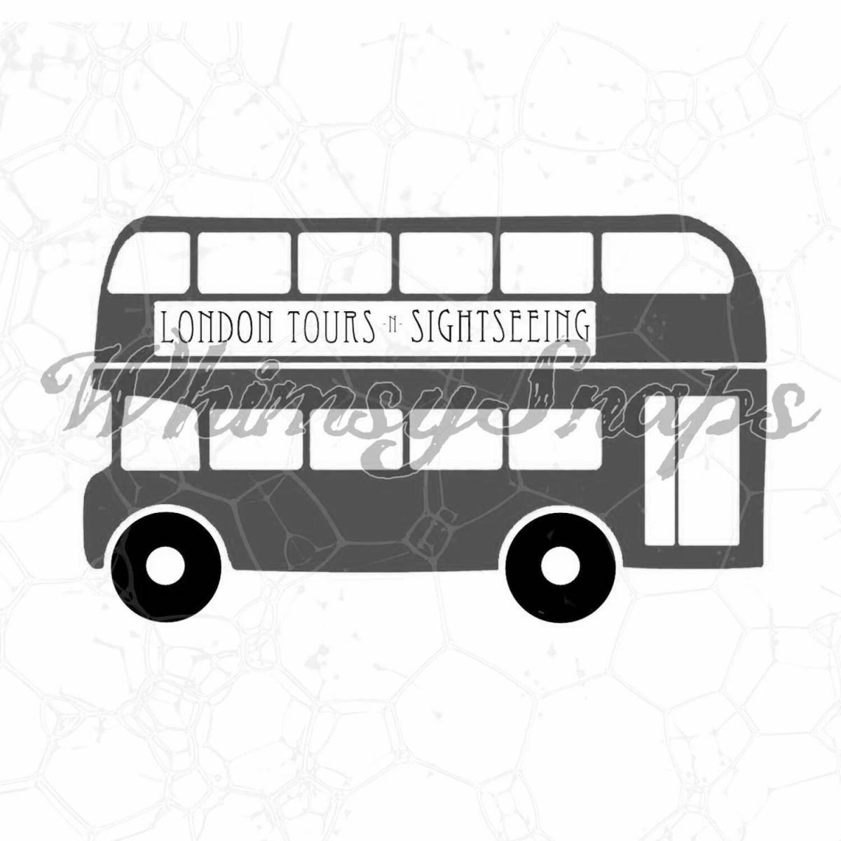 Яркая раскраска английский автобус