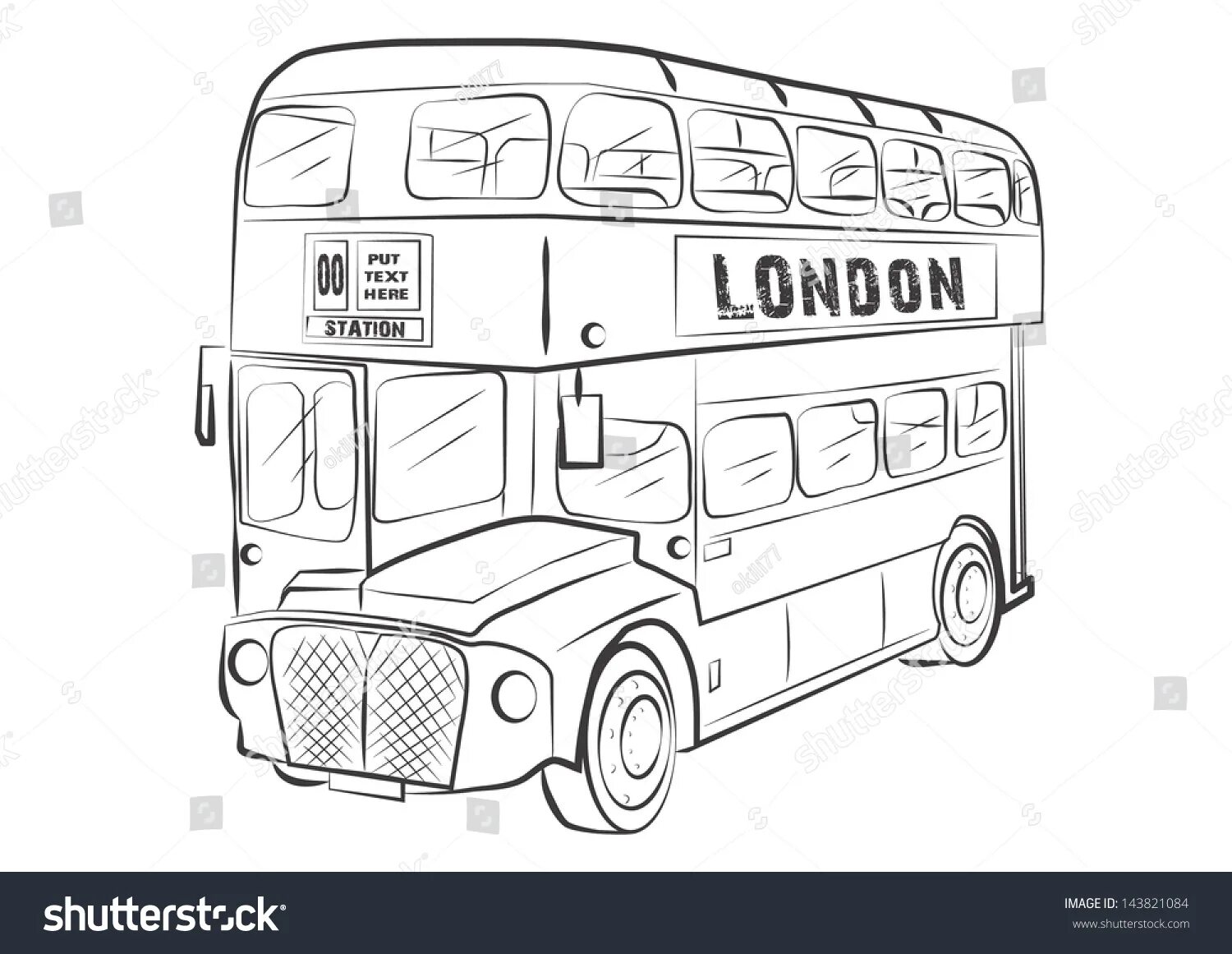 Блестящий цвет английский автобус раскраска