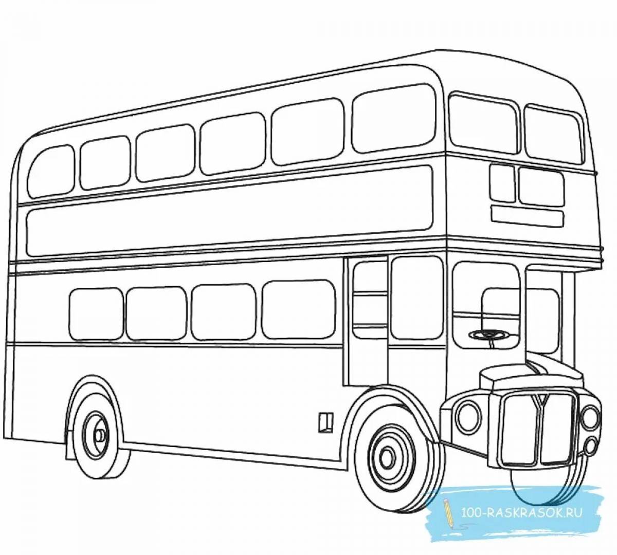 Color-radiant english bus coloring page