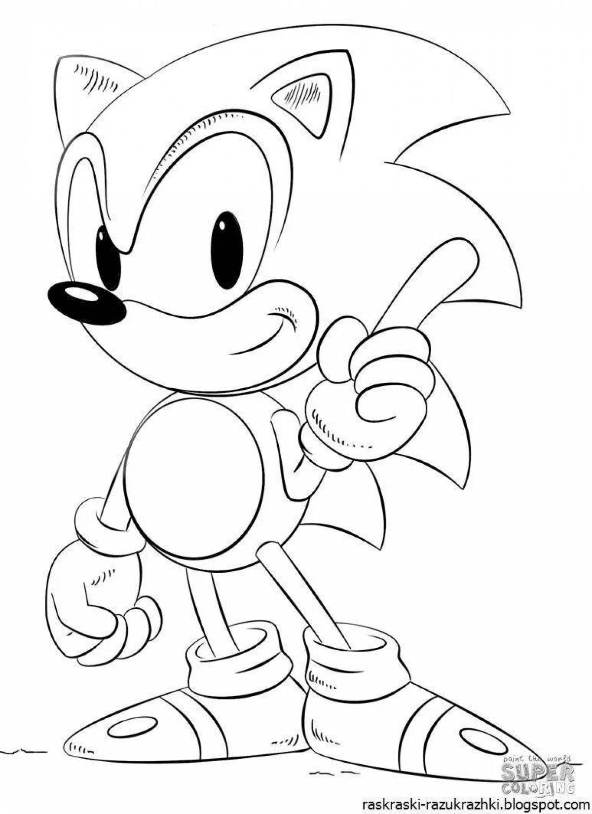 Coloring book playful baby sonic