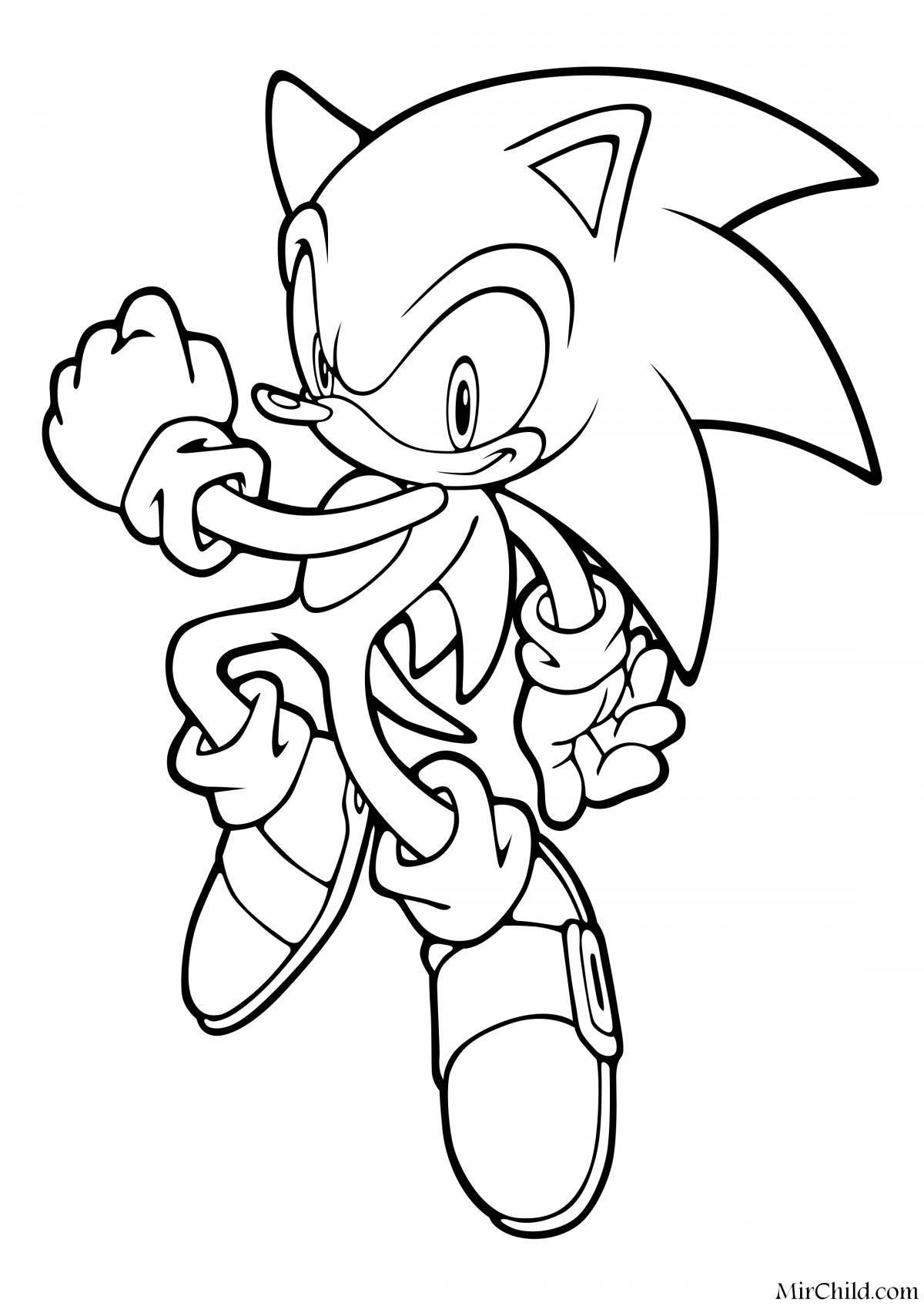 Colorful baby sonic coloring page
