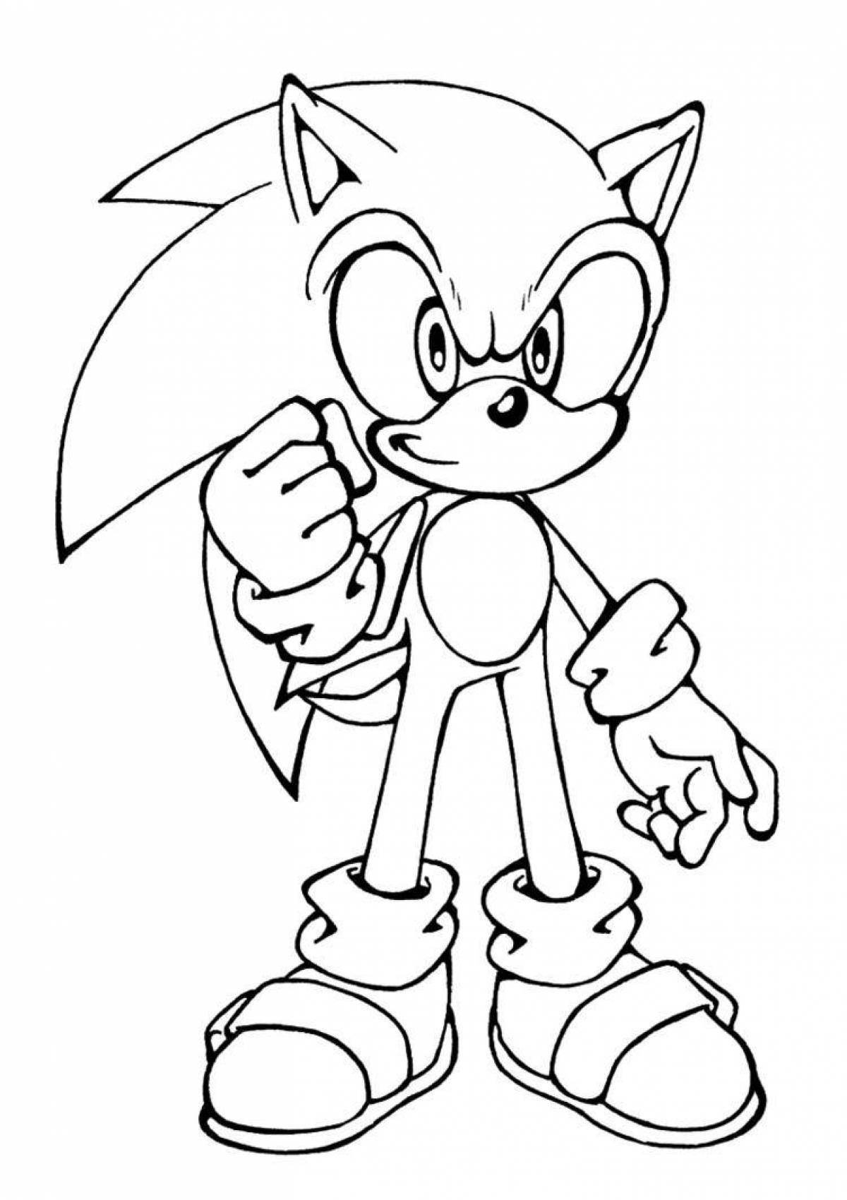 Adorable baby sonic coloring page