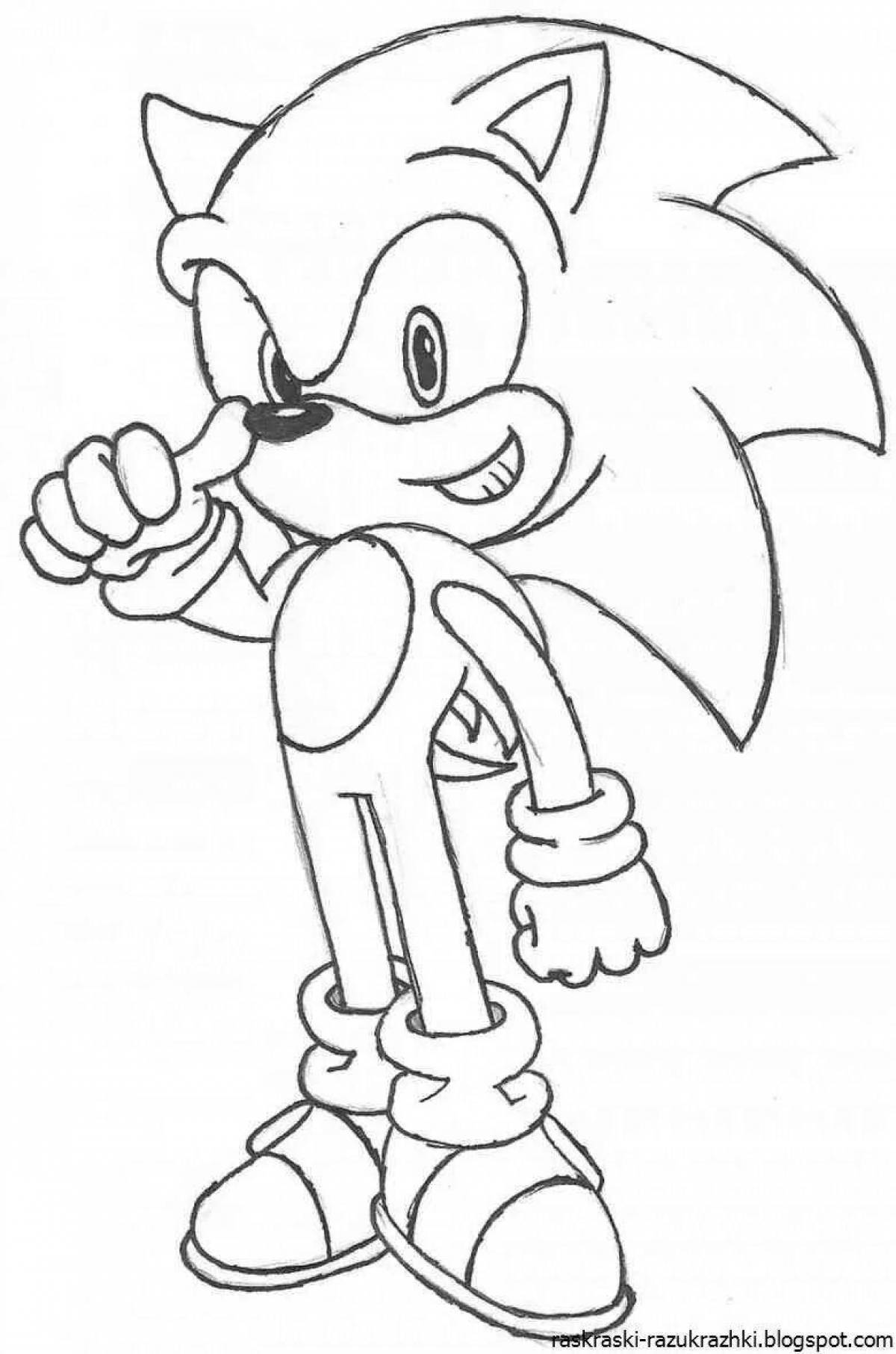 Splendid baby sonic coloring page