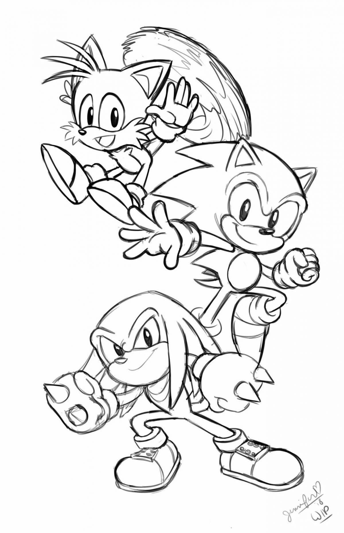 Splendorous baby sonic coloring page
