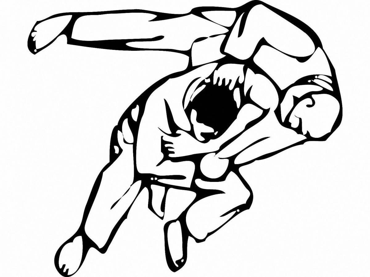Freestyle wrestling coloring page