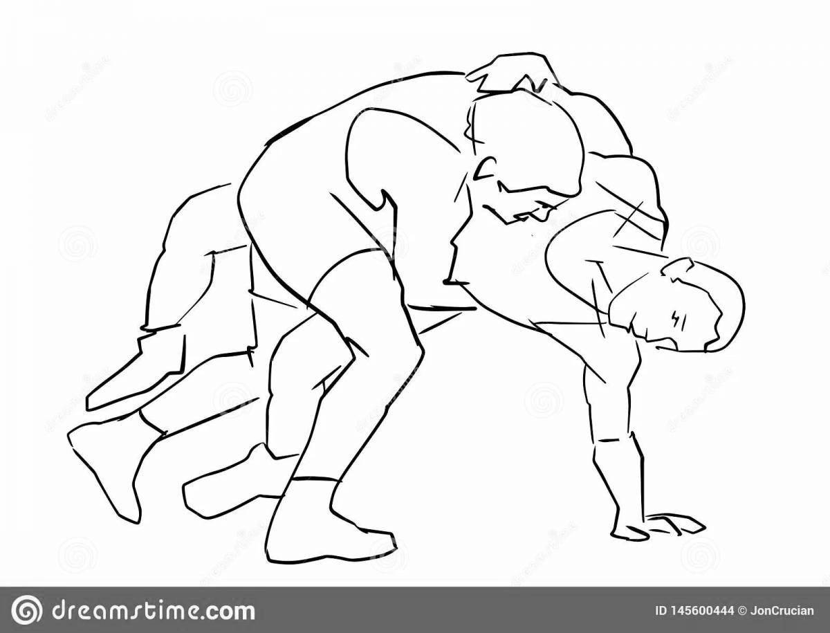 Exciting freestyle wrestling coloring book