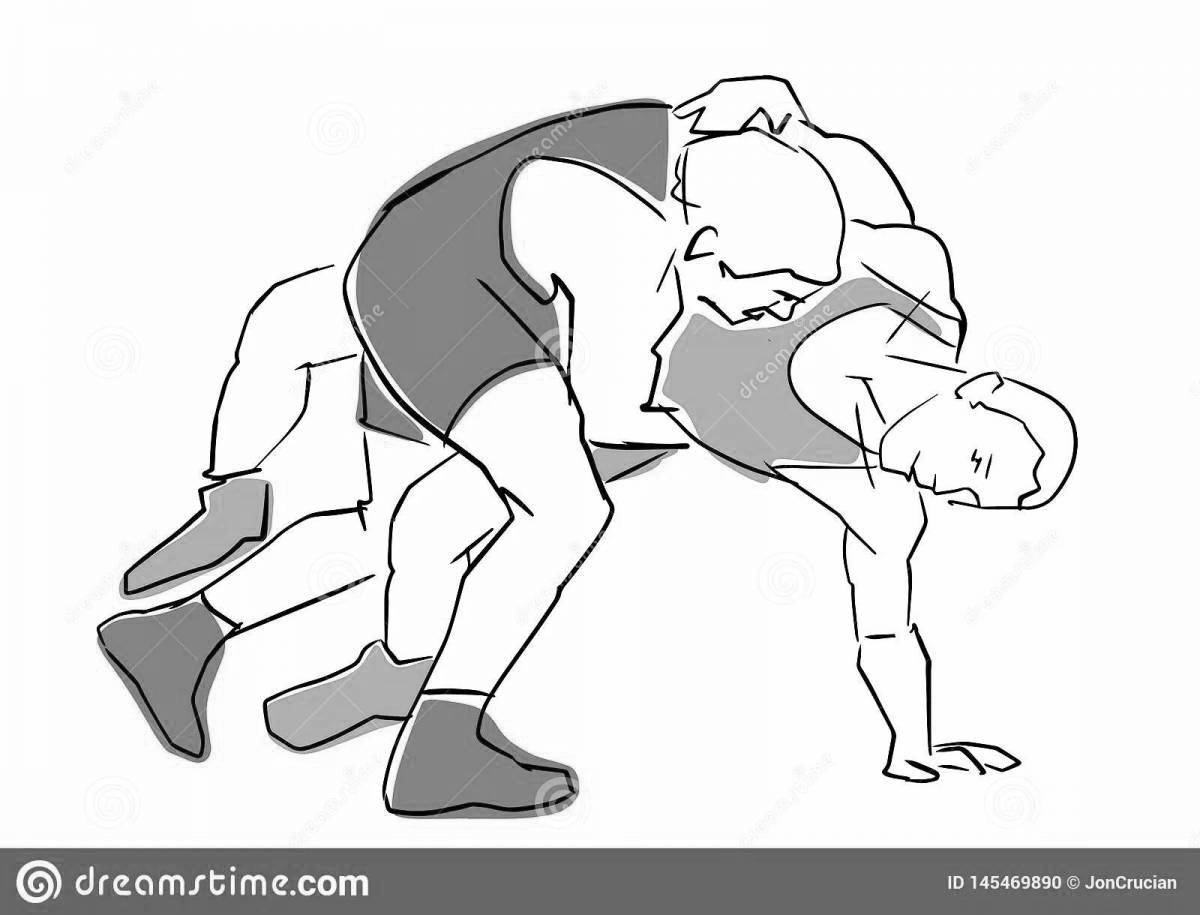 Strong freestyle wrestling coloring book