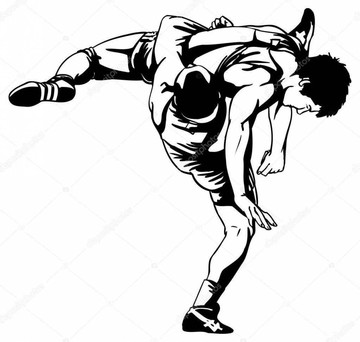 Decisive wrestling coloring page