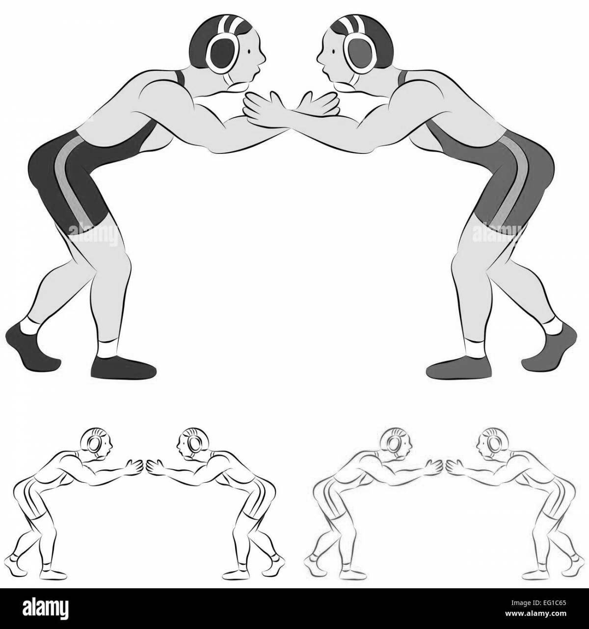 Fearless wrestling coloring page