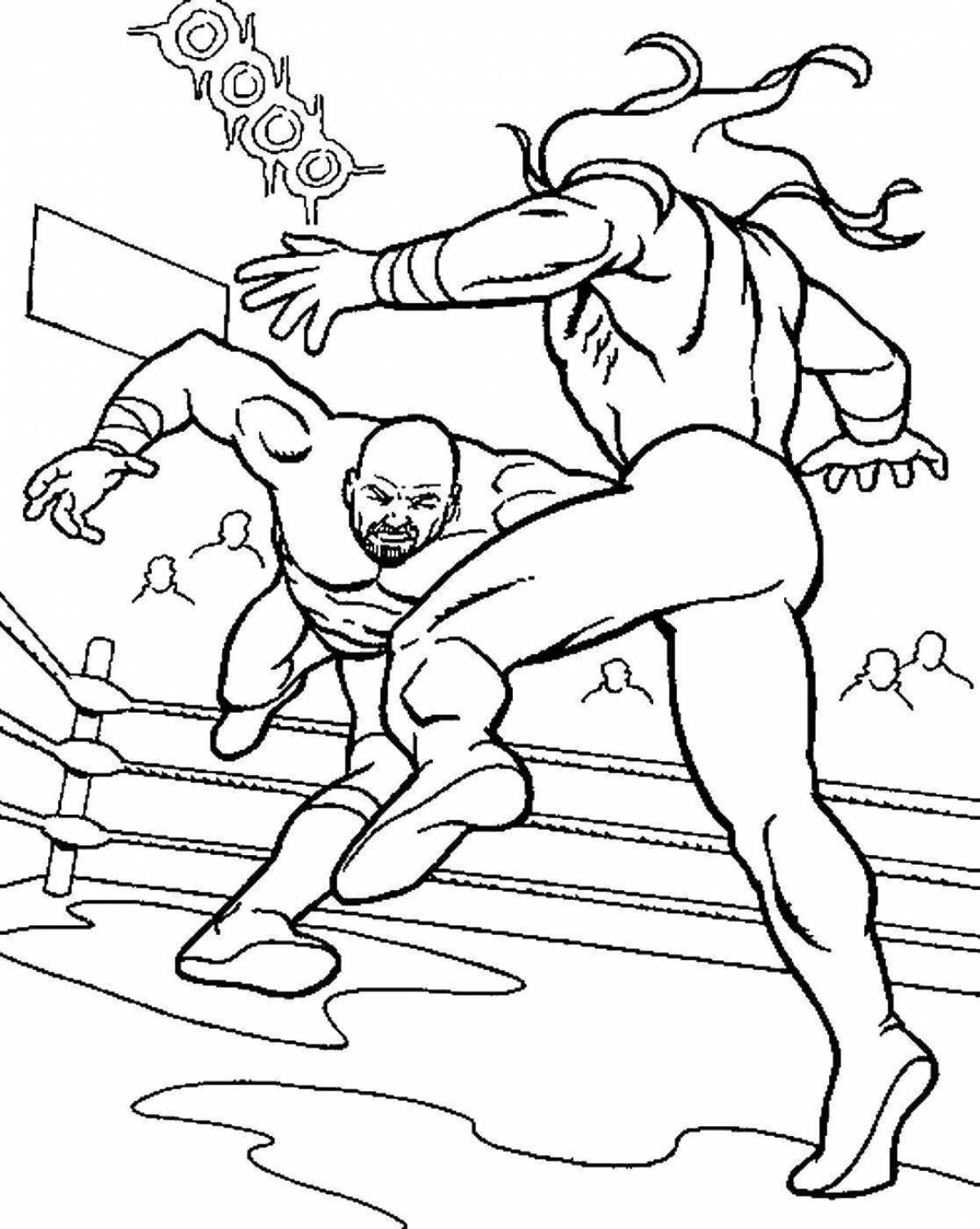 Coloring book brave freestyle wrestling