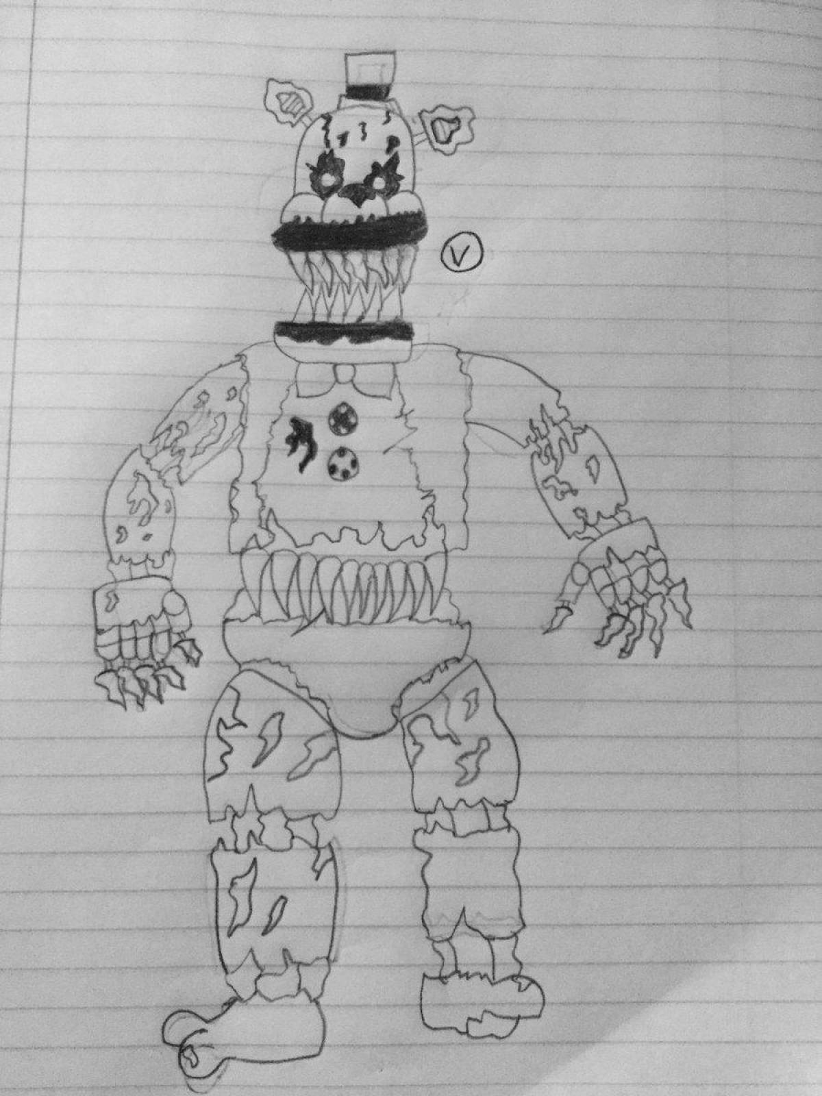 Shining coloring nightmare fredbear