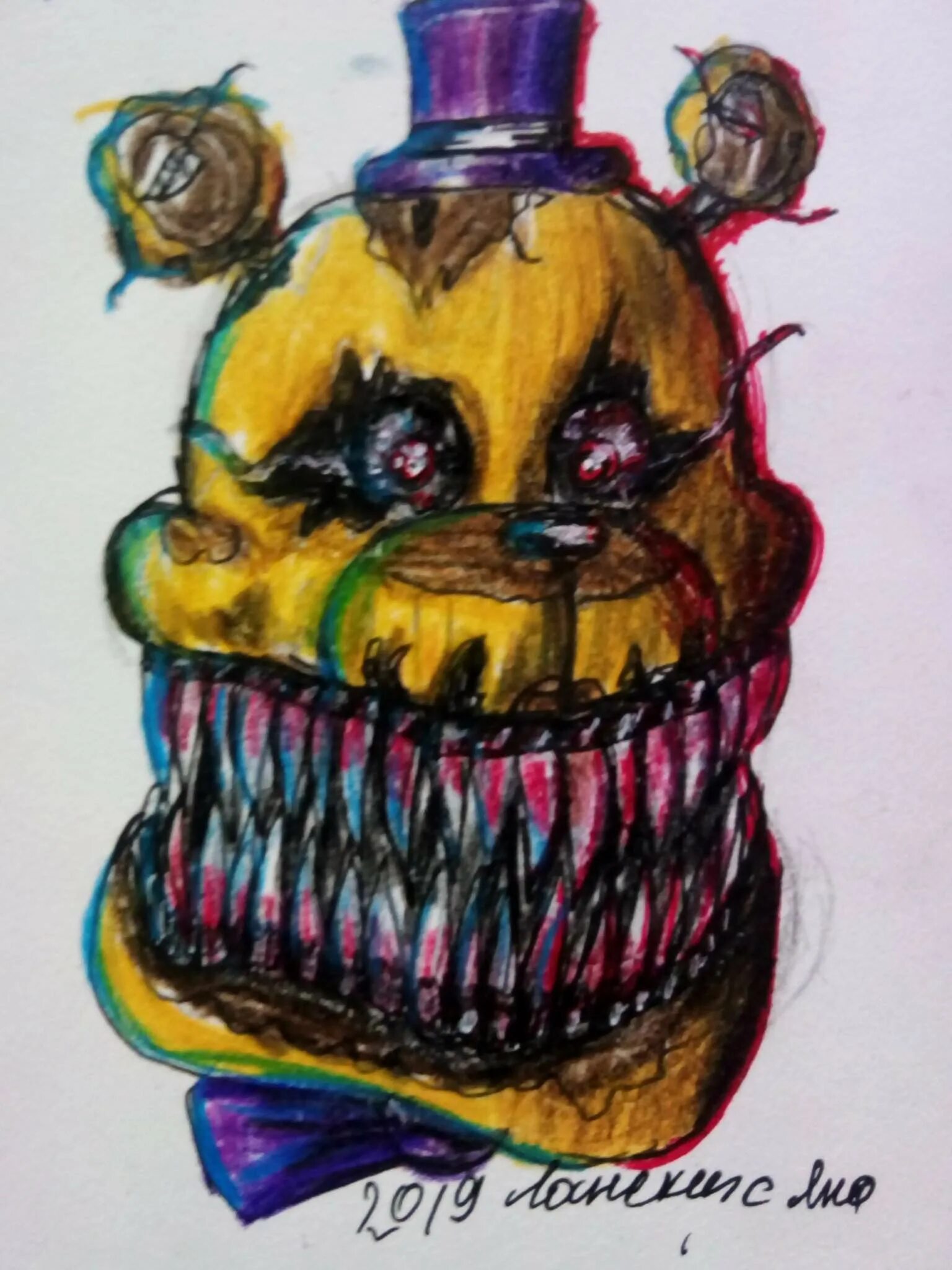 Delightful coloring nightmare fredbear