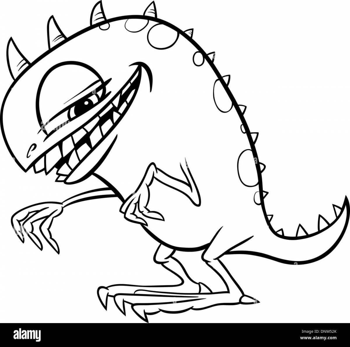 Coloring page funny one-eyed monster