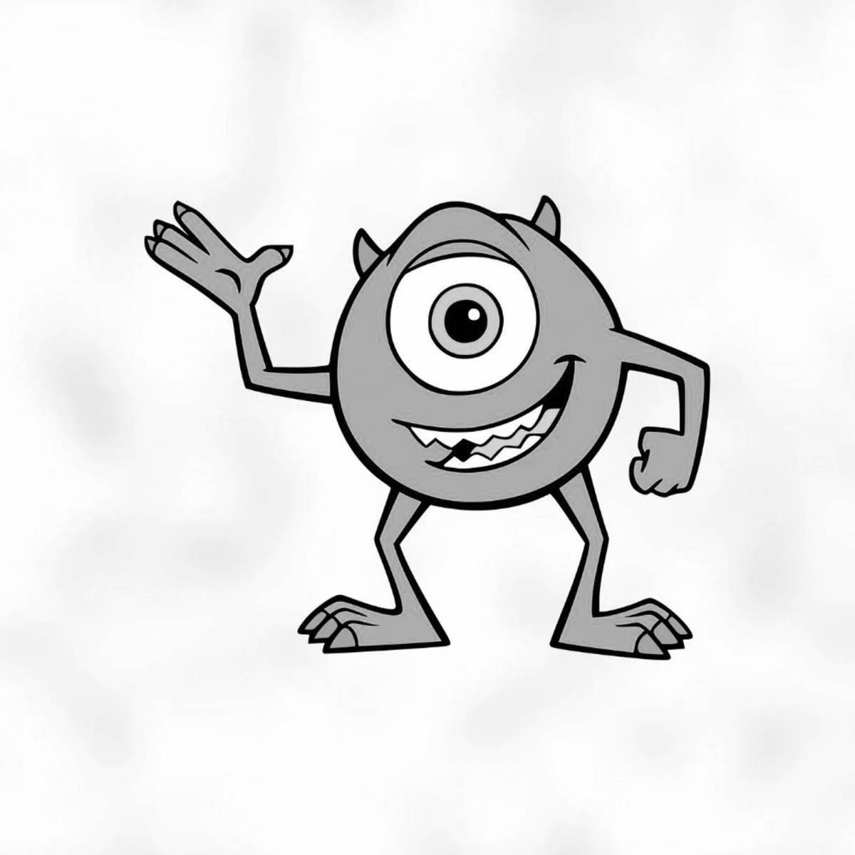 Раскраска озорной одноглазый монстр