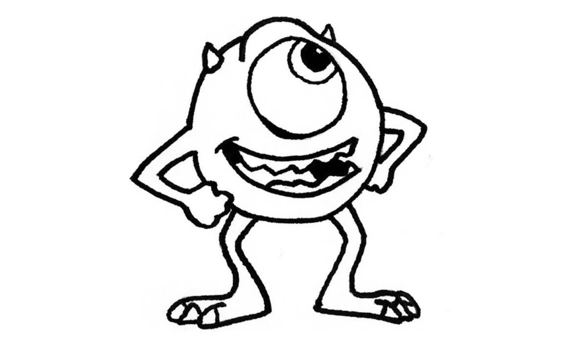 Раскраска возмутительный одноглазый монстр