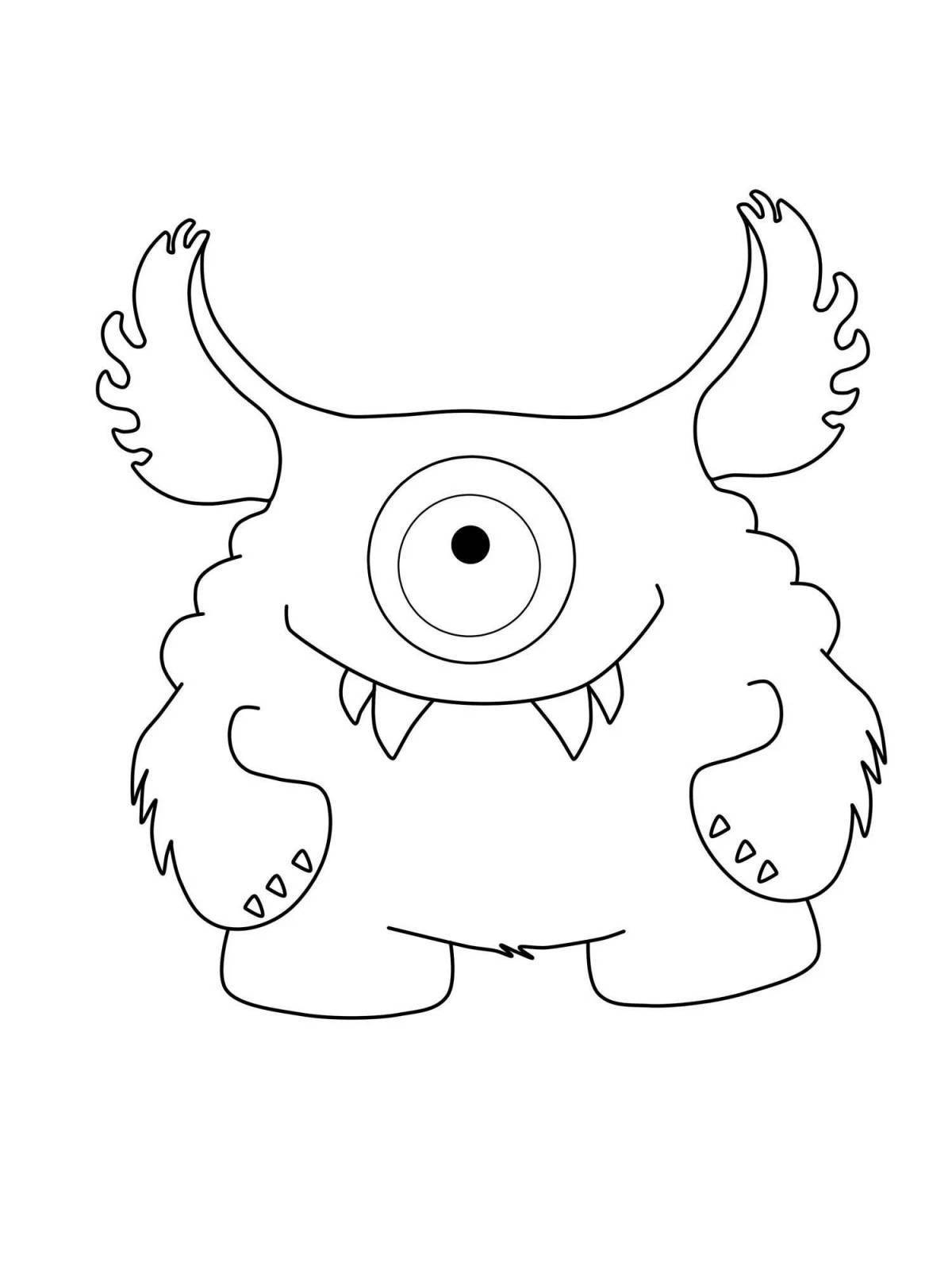 Creative one-eyed monster coloring book