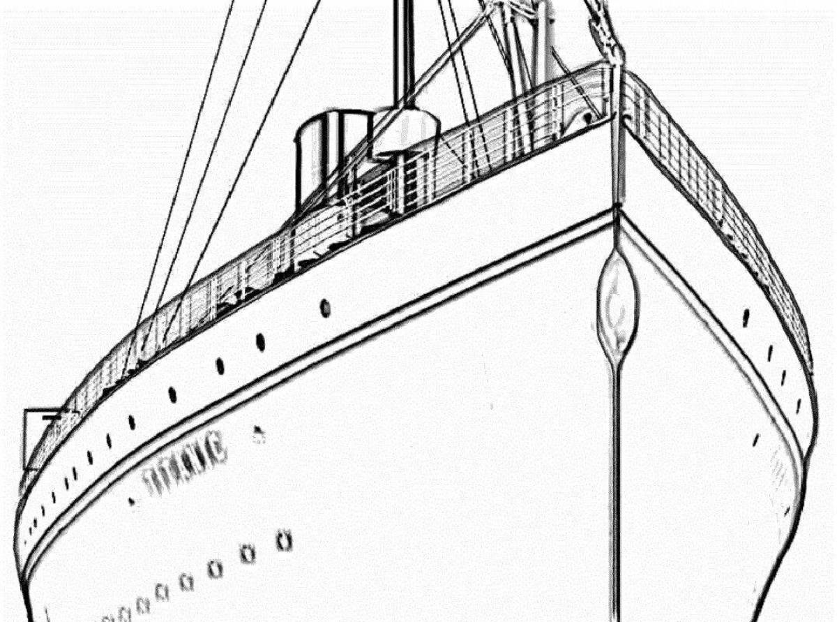 Титаник для раскрашивания
