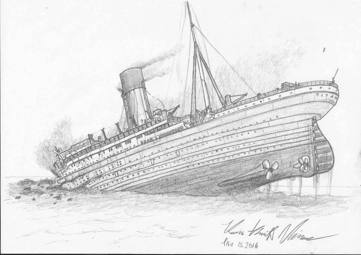 Рисунки для срисовки Титаник
