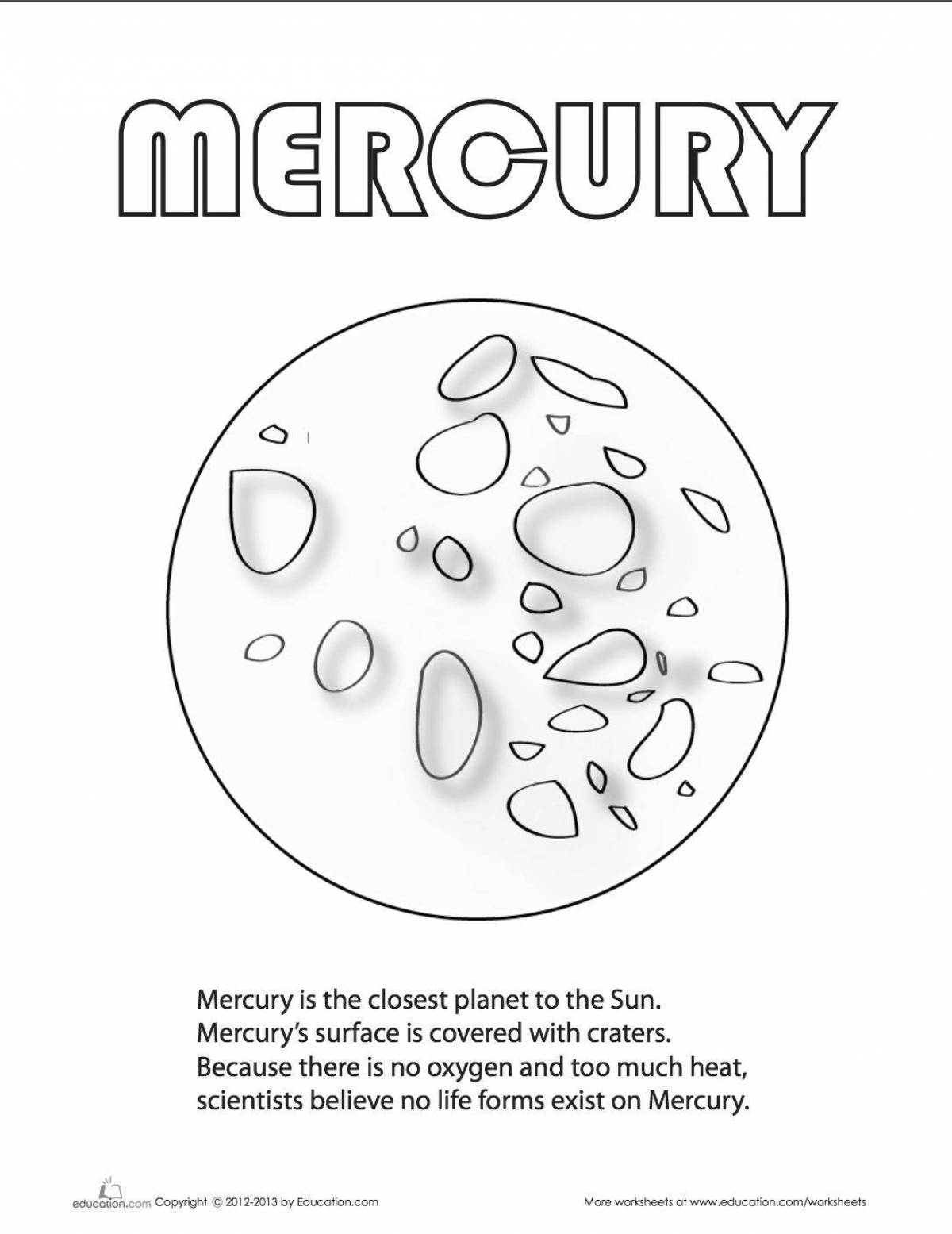 Планета Меркурий для раскрашивания