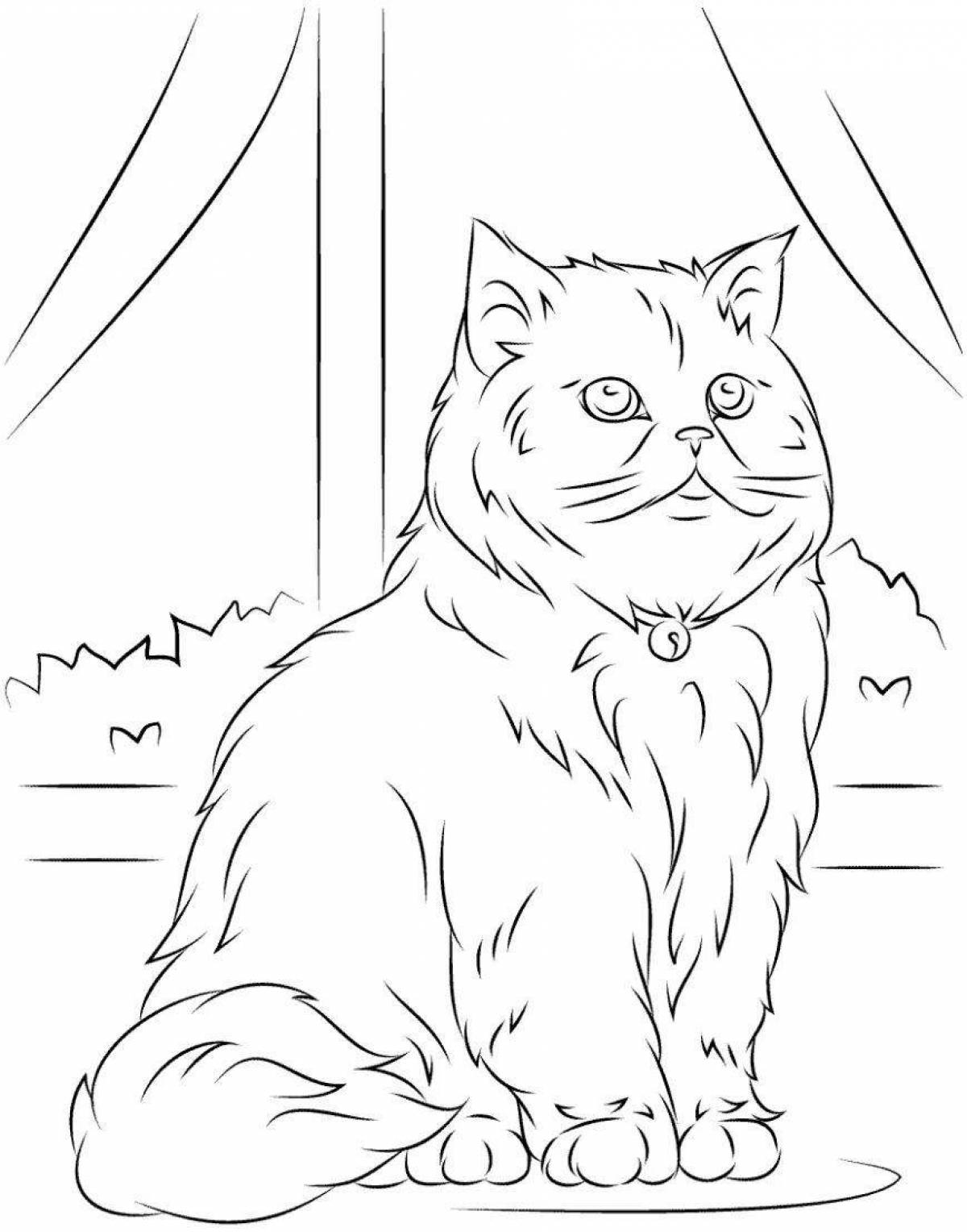 Сидящий кот рисунок для детей