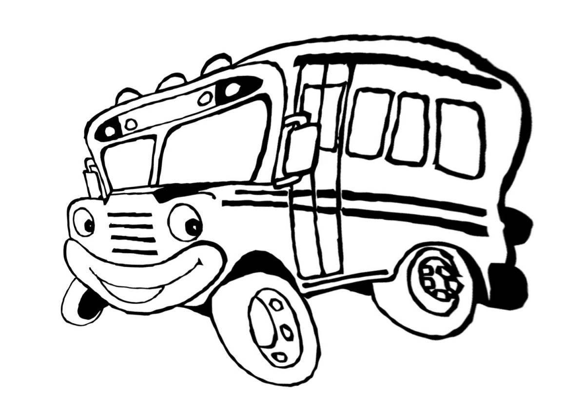 Раскраска для мальчиков автобус Тайо