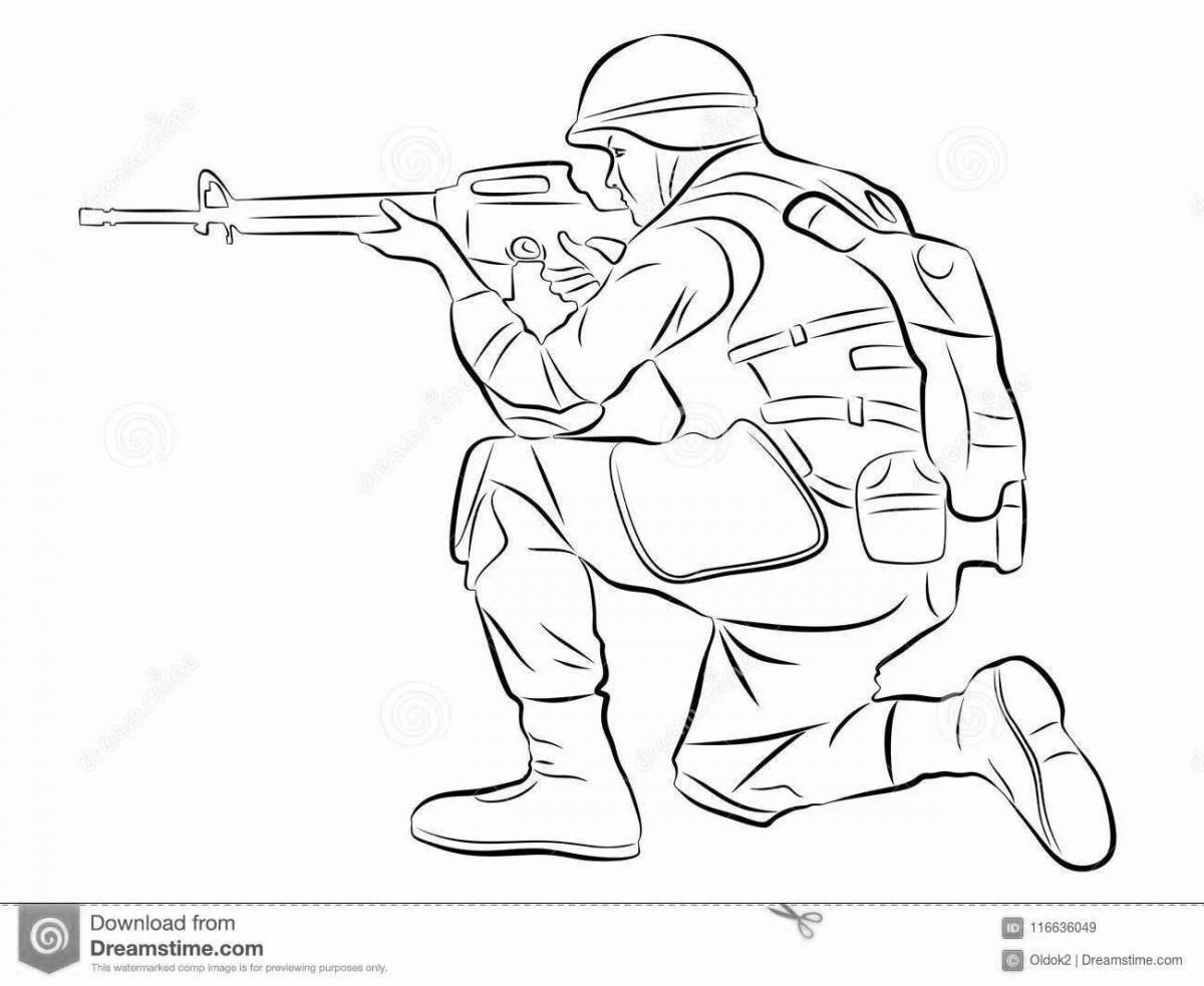 Colorful military light coloring book