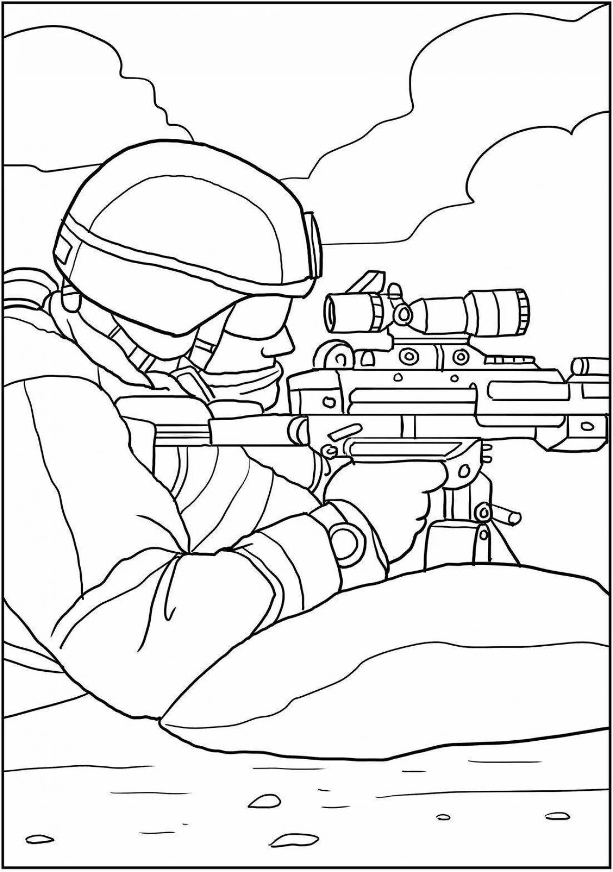 Strikingly realistic military light coloring pages