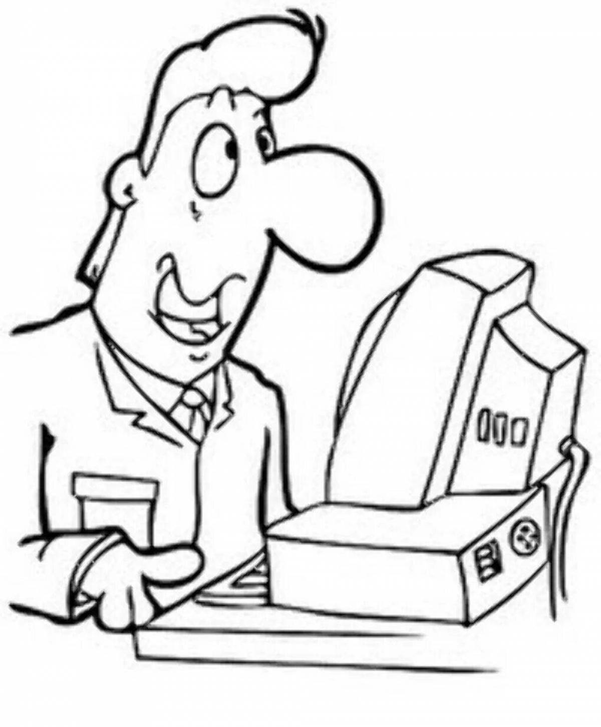 Colorful accountant coloring page