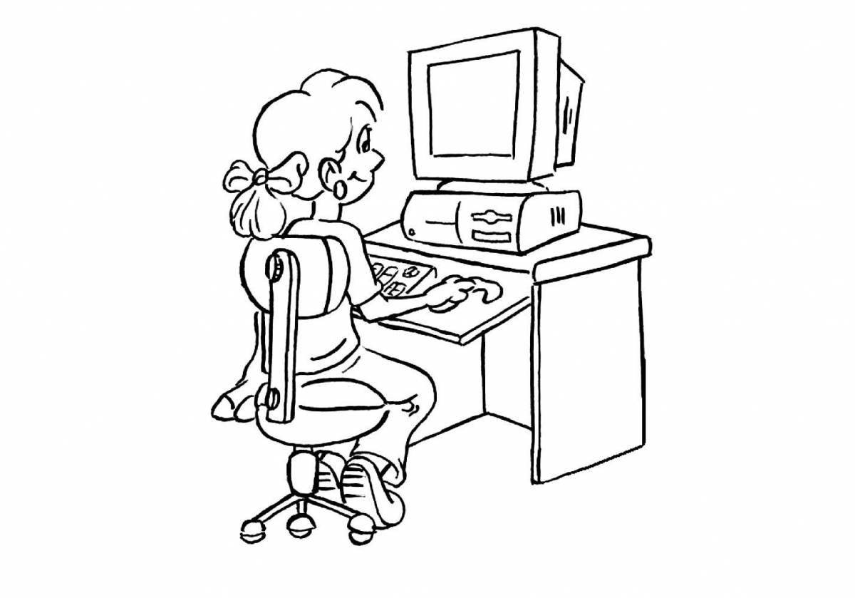Playful accountant coloring page