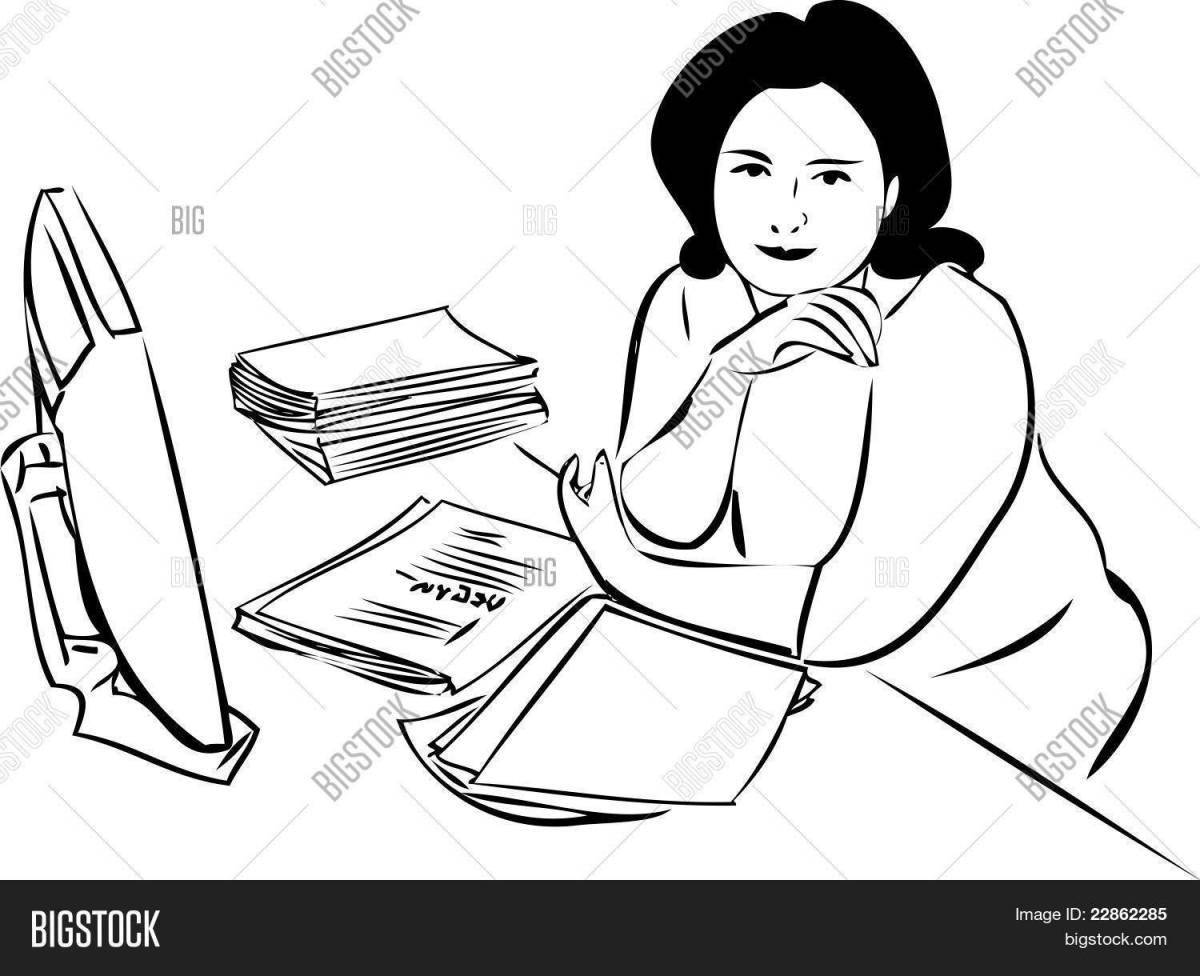 Funny accountant coloring book