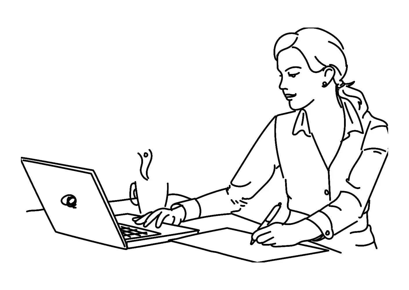 Coloring book hardworking accountant