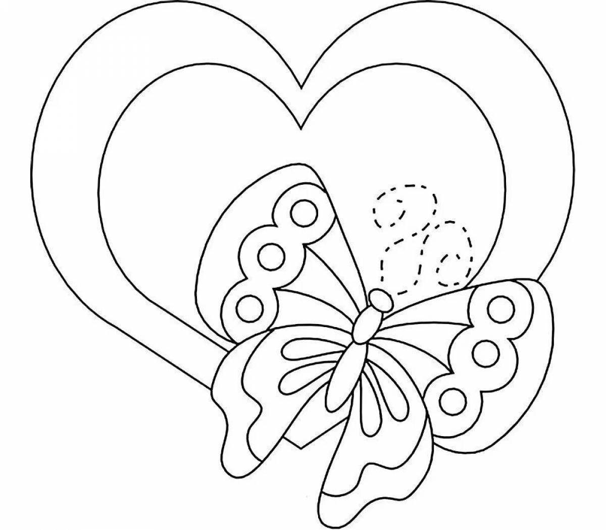 Sweet card heart coloring page