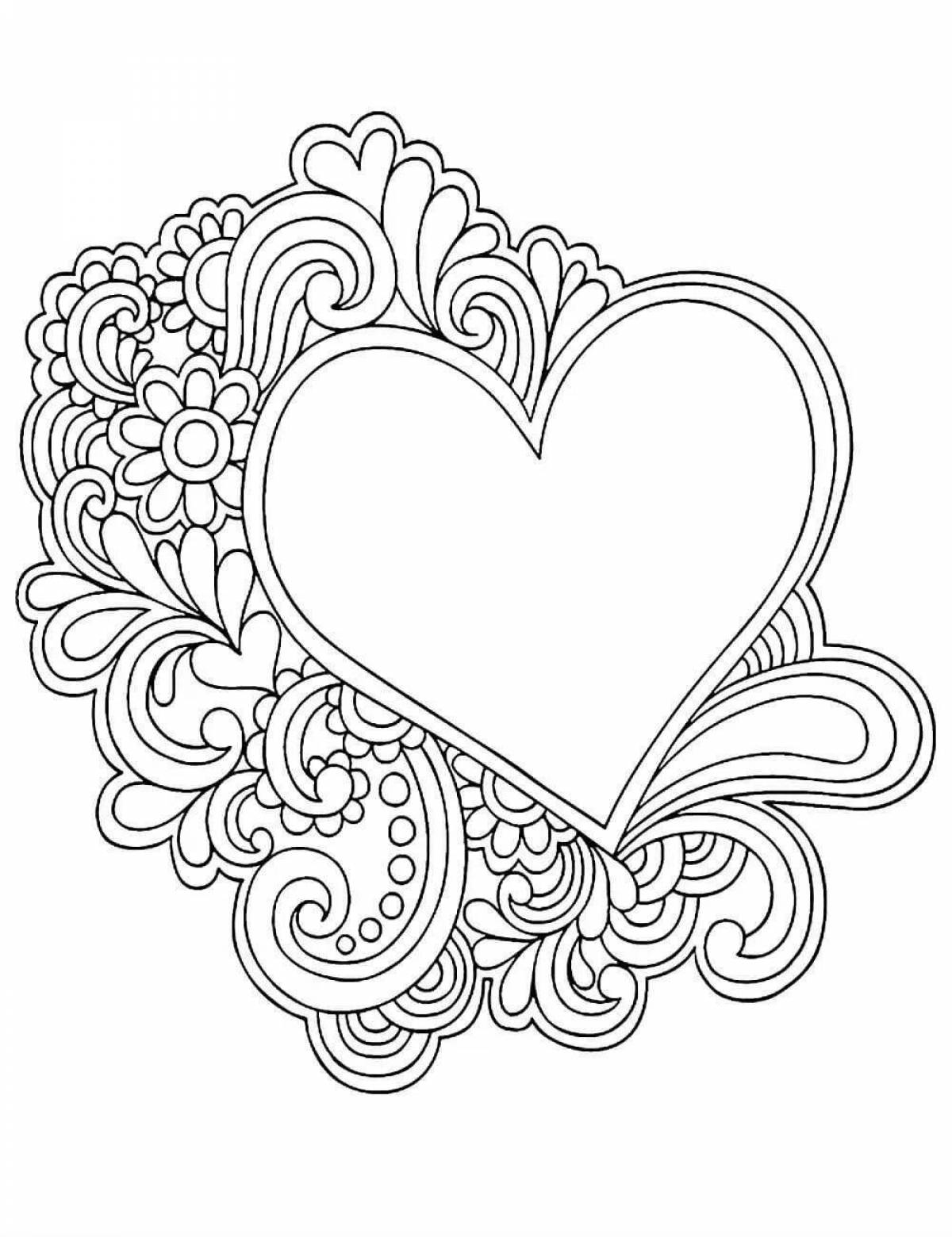 Fun card heart coloring
