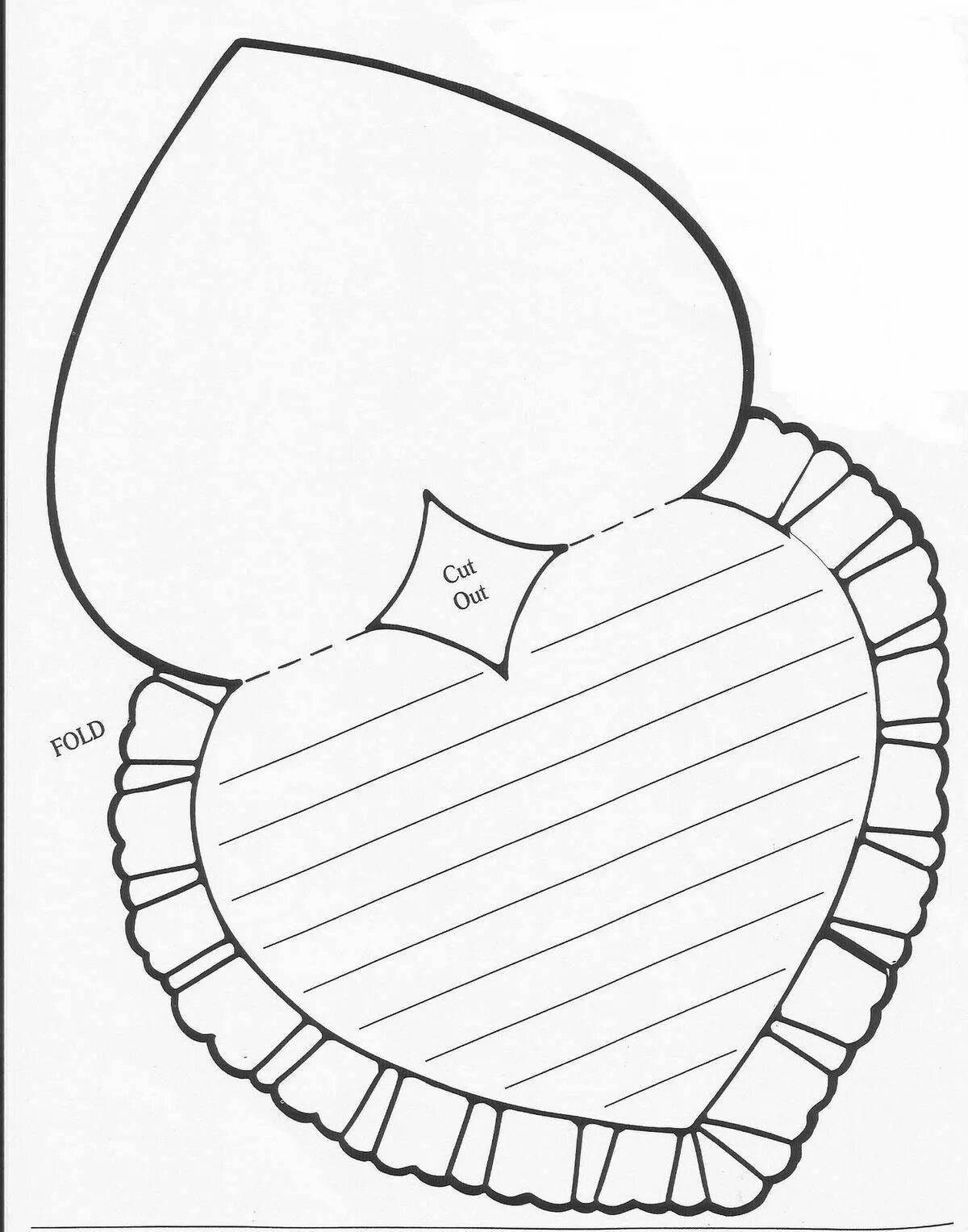 Dazzling card heart coloring page