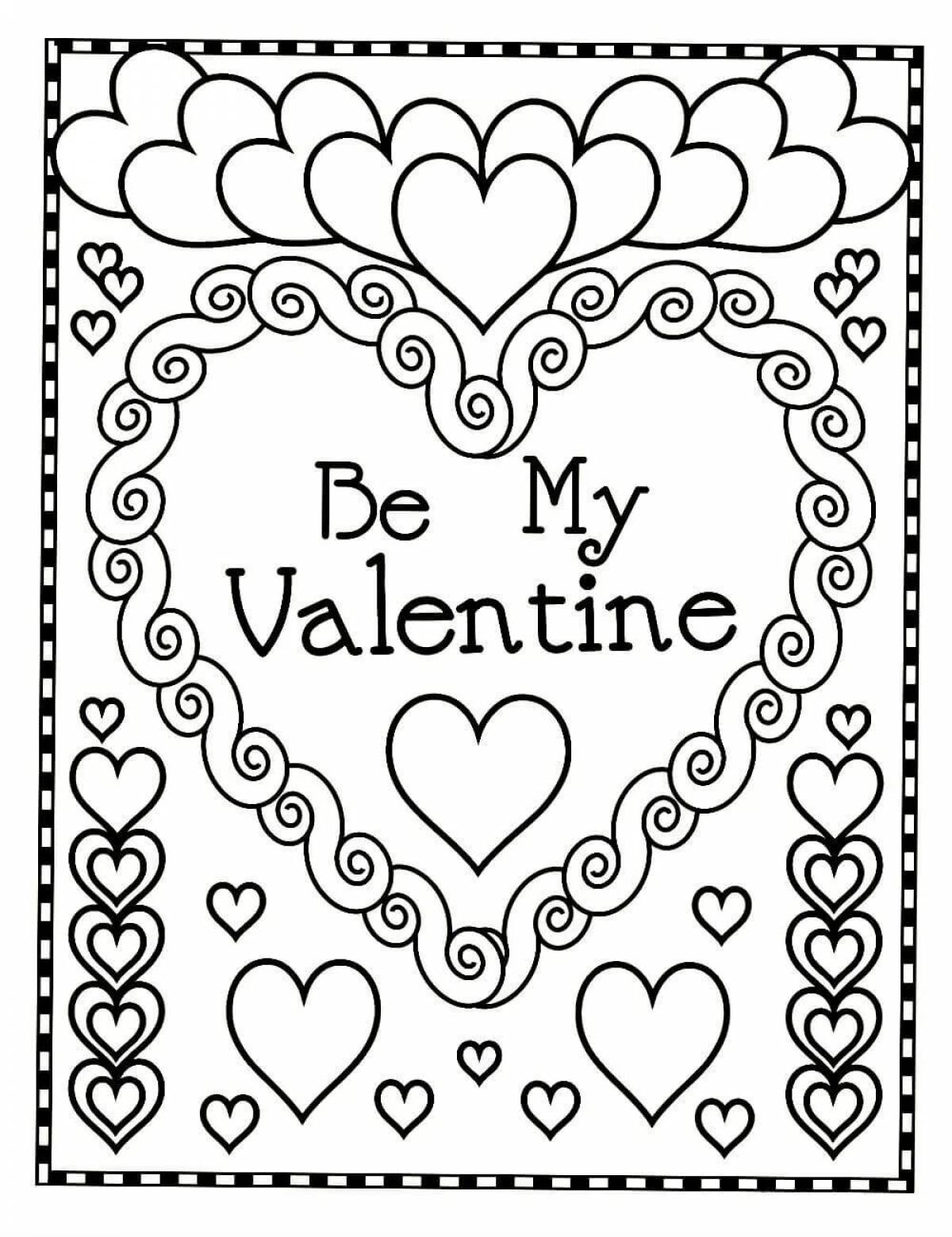Mystical card heart coloring page
